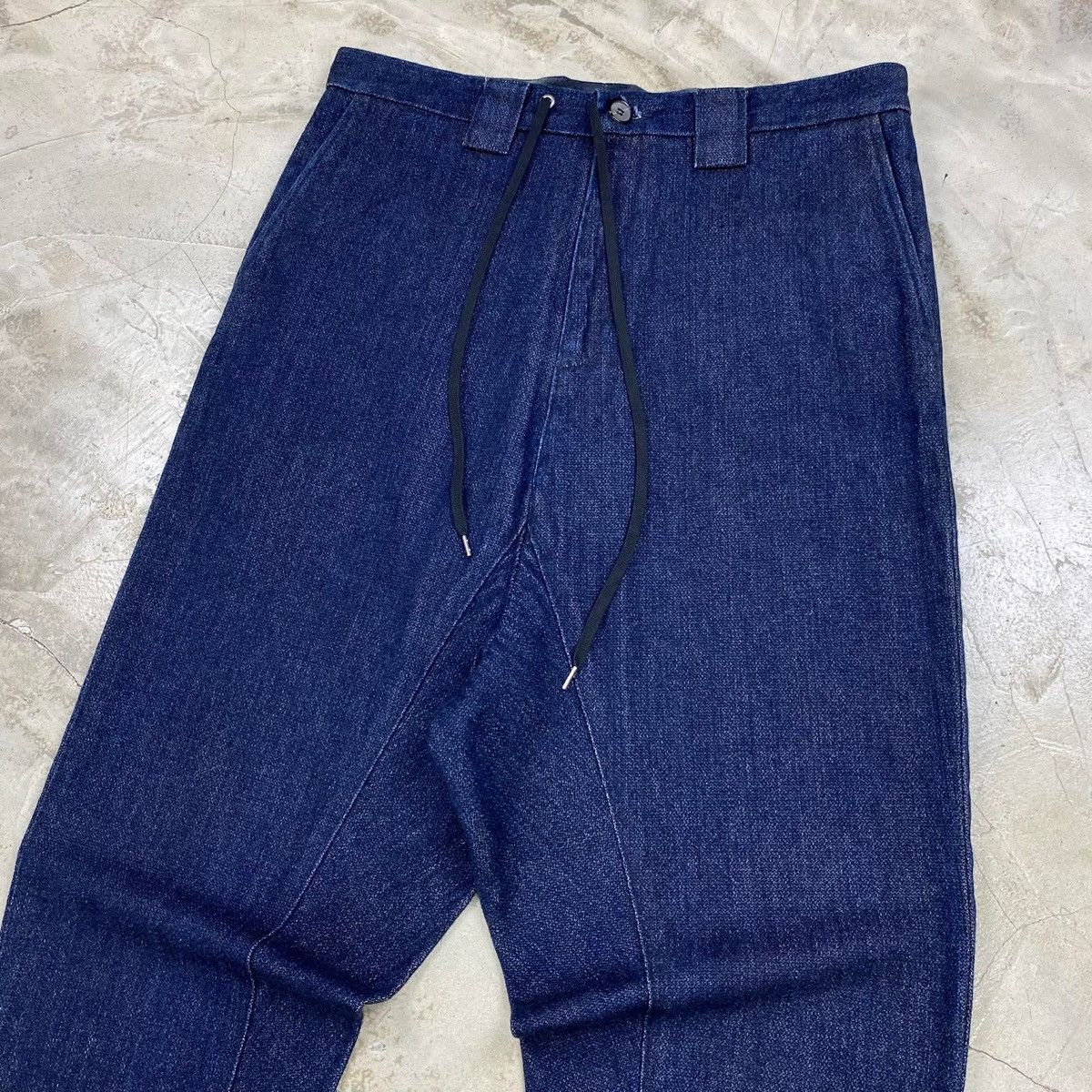 Maison MIHARA YASUHIRO Drawstring Denim Trousers Size US 33 - 2 Thumbnail