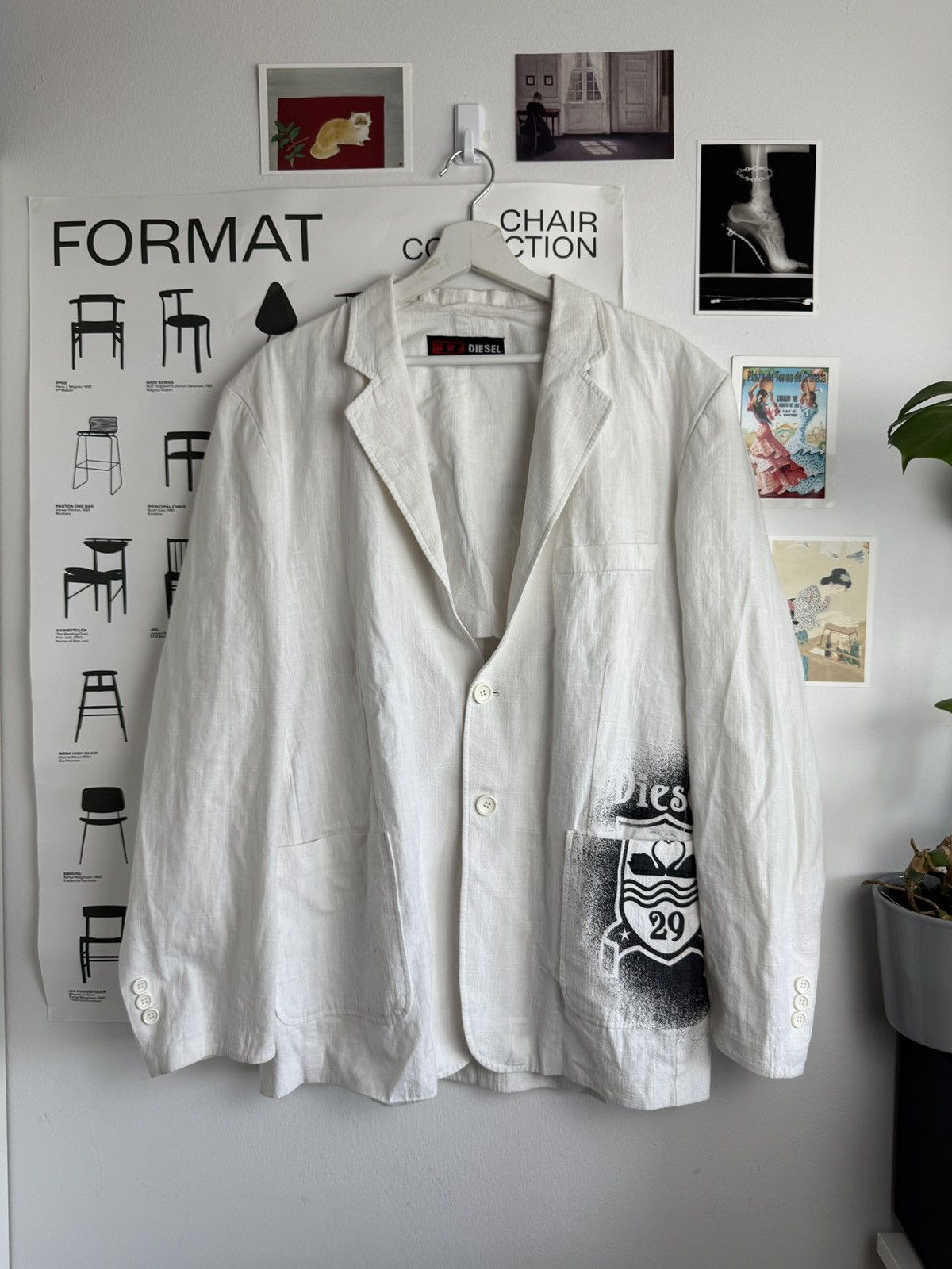 Diesel Vintage y2k Diesel linen blazer jacket L avantgarde archive Size US L / EU 52-54 / 3 - 1 Thumbnail