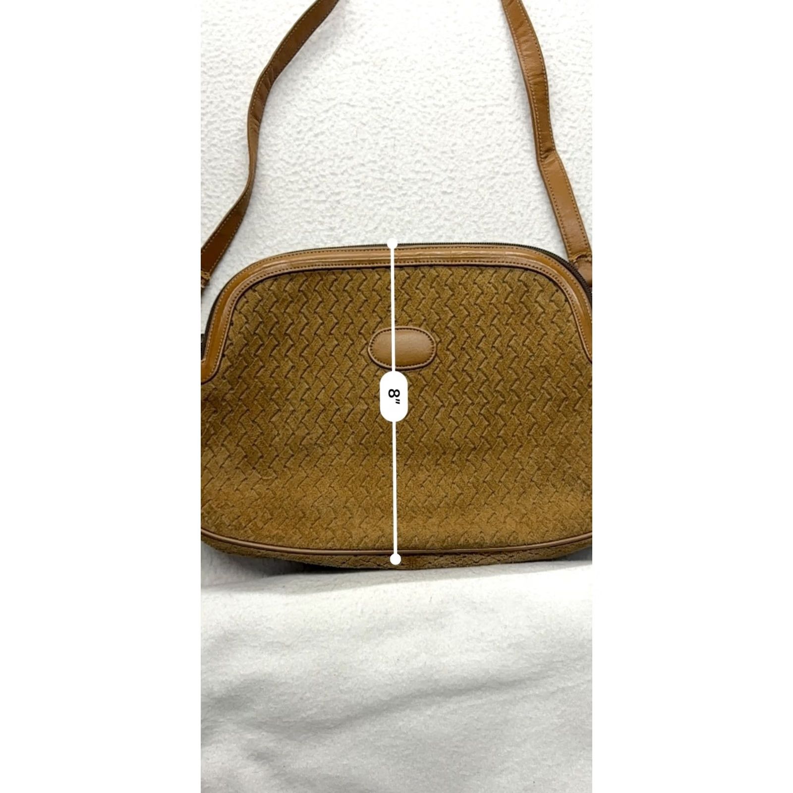 Vintage VINTAGE Meyers Tan Shoulder Bag Leather Woven Design Womens Adjustable Strap Size ONE SIZE - 7 Thumbnail