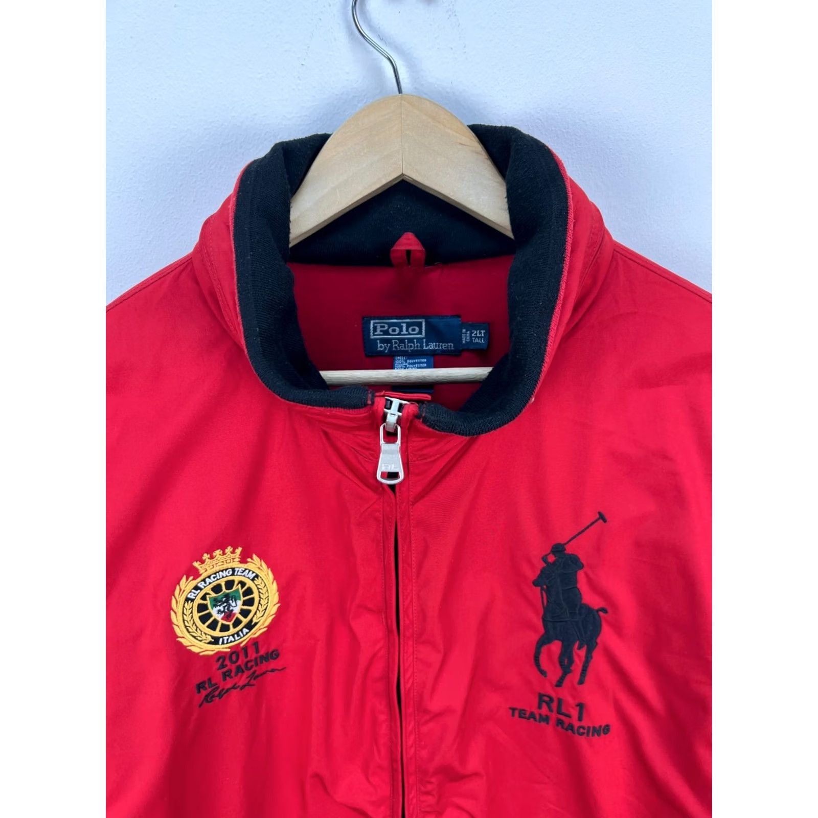 Polo Ralph Lauren Polo Ralph Lauren Jacket 2XL Red Vintage Full Zip Polo Ralph Lauren 2011 Team Racing Illustrated Big Pony Italy Flag Men Jacket Size US XXL / EU 58 / 5 - 3 Thumbnail