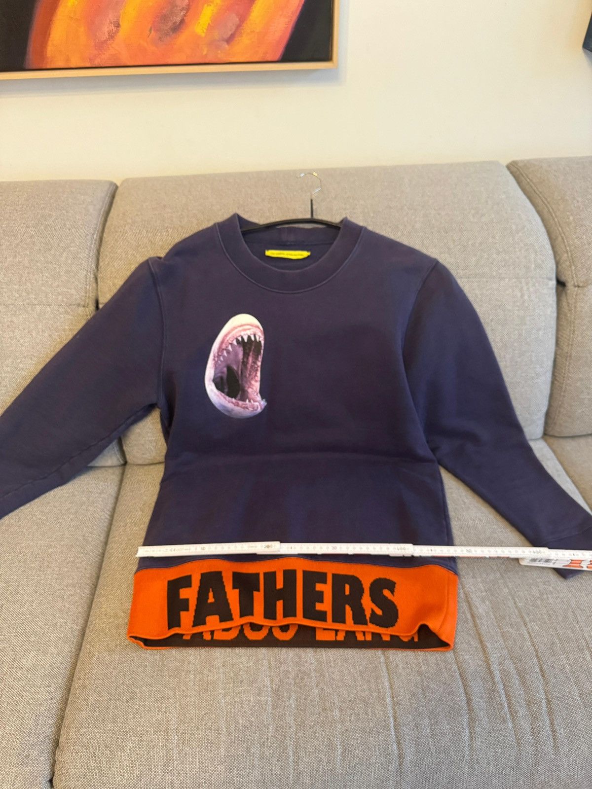 Raf Simons × Sterling Ruby Fathers // Abus lang shark bite sweater with text ribbing Size US XL / EU 56 / 4 - 7 Thumbnail