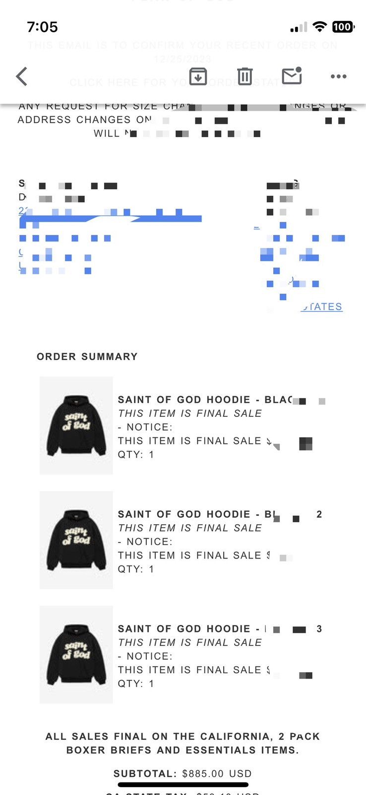 Fear of God × Saint Michael ［In hand ]Fear of god x Saint Michael hoodie size sz 1 Size US M / EU 48-50 / 2 - 14 Thumbnail