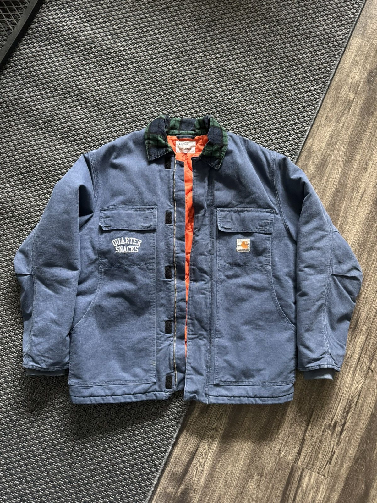 image of Carhartt Wip x Quartersnacks Carhartt X Quartersnacks OG Arctic Coat in Navy, Men's (Size XL)