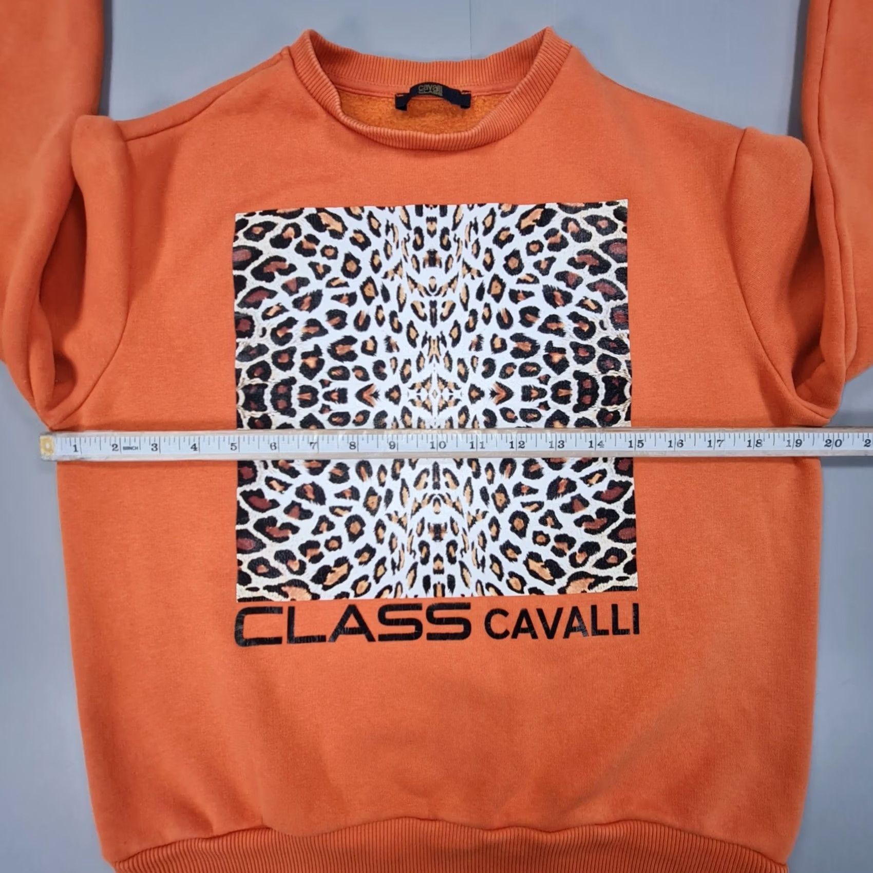 Cavalli Class Cavalli Class Sweatshirt Leopard Print Logo Pullover Womens Small Black Color, Regular Fit, Long Sleeve Crew Neck, Knit Fleece Activewear Size S / US 4 / IT 40 - 6 Thumbnail