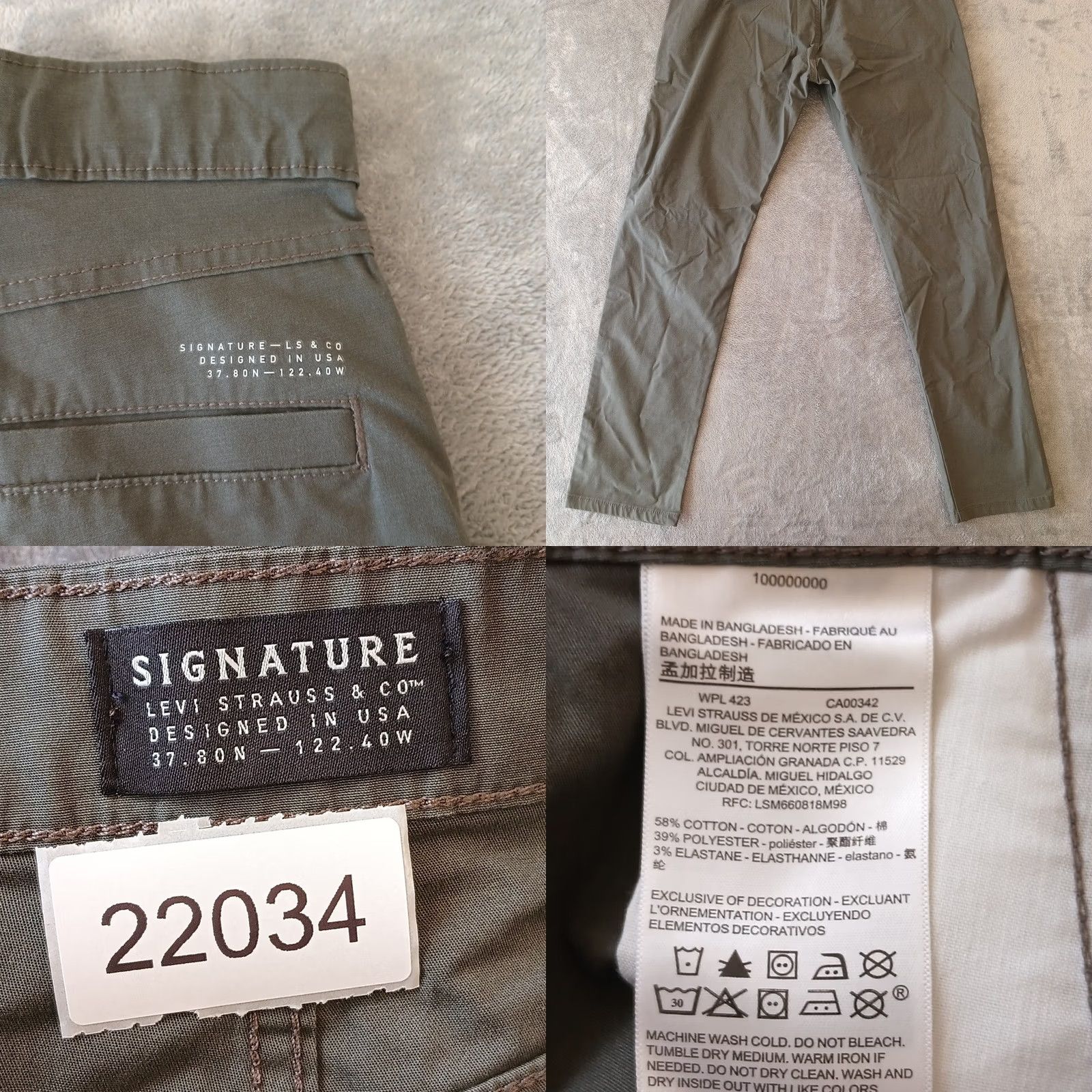 Levi's Levi's Pants Mens Size 32 Green Belted 32x29 Cotton Blend Straight Leg Chino Regular Rise 32 Inseam 29 Belted Front Flat Front Size US 32 / EU 48 - 8 Thumbnail