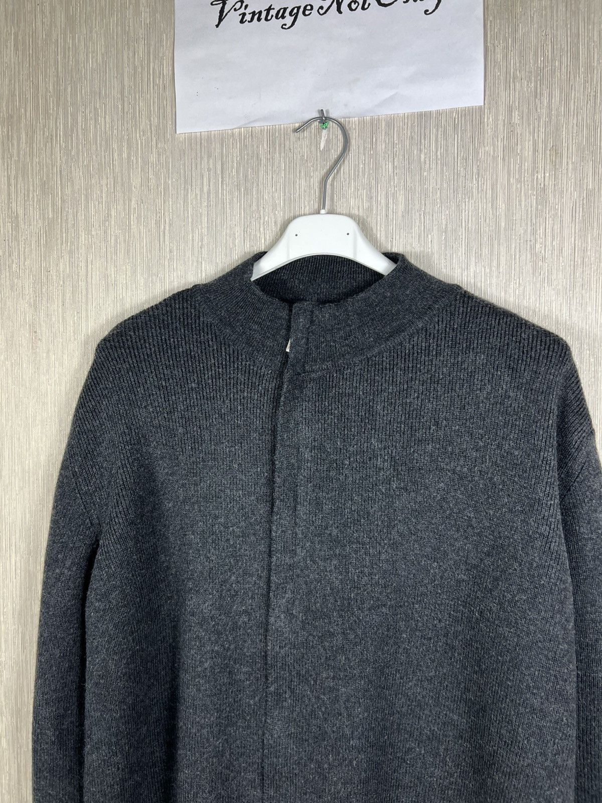 Versace Vintage Versace classic v2 asymmetric zip wool knit sweater Size US L / EU 52-54 / 3 - 11 Thumbnail