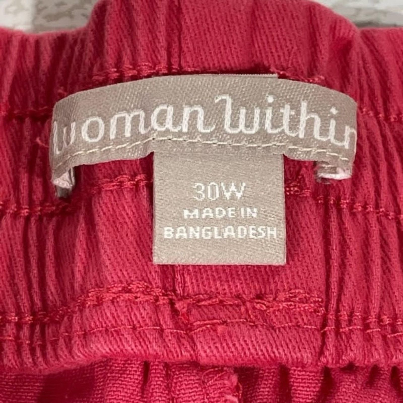Other Woman Within Pink Pull-On Casual Pants Size 30W Size 31" - 2 Thumbnail