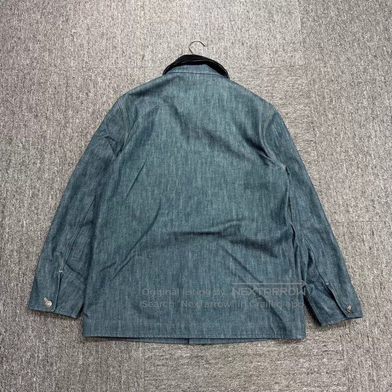 Loro Piana Loro Piana Corduroy Collar Denim Jacket Size US M / EU 48-50 / 2 - 5 Thumbnail