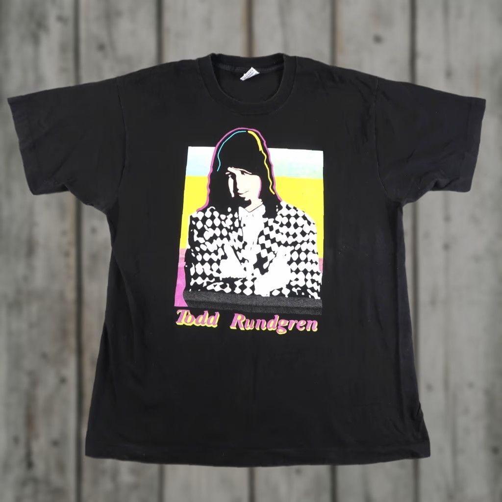 Fruit Of The Loom Vintage 90s Todd Rundgren 2nd Wind Tour Mens Black XL Fruit of the Loom T-Shirt Size US XL / EU 56 / 4 - 1 Thumbnail