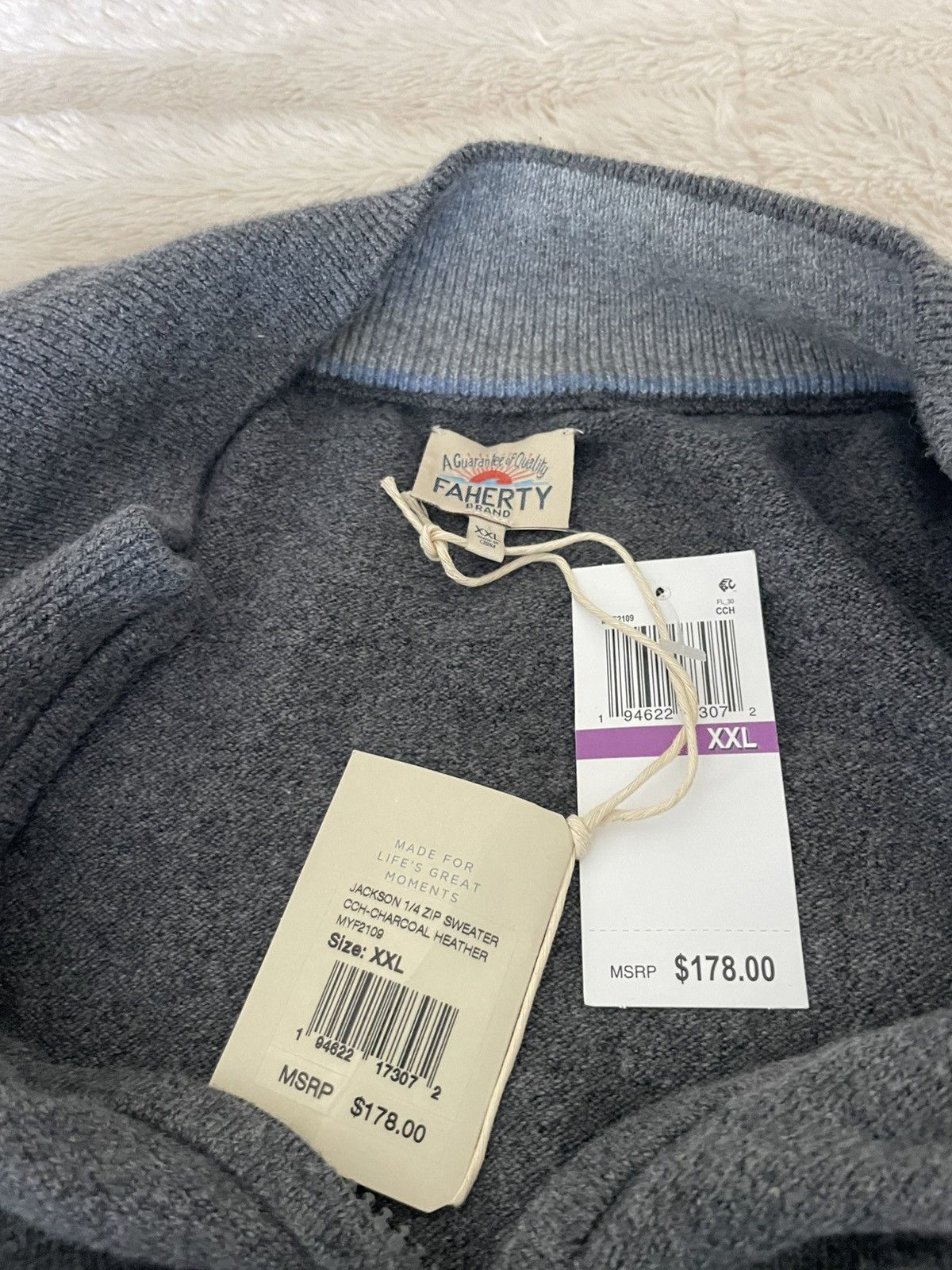 Faherty Jackson 1/4 Zip Sweater nwt 178.00 Size US XXL / EU 58 / 5 - 11 Thumbnail
