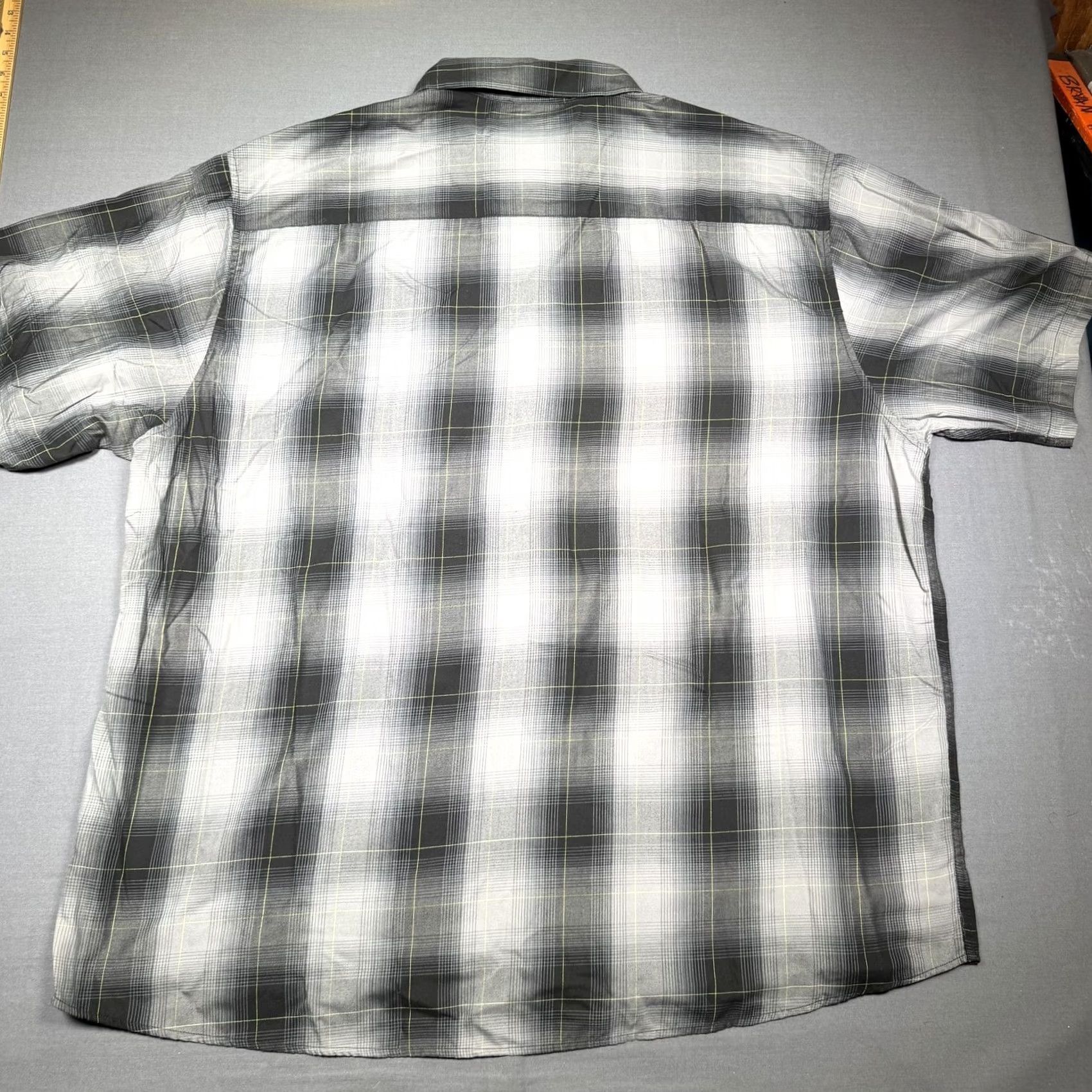 Vintage Dixxon Shirt Mens 5XL Gray End Of The Tunnel Plaid Short Sleeve Snap Button Up Size US XXL / EU 58 / 5 - 6 Thumbnail