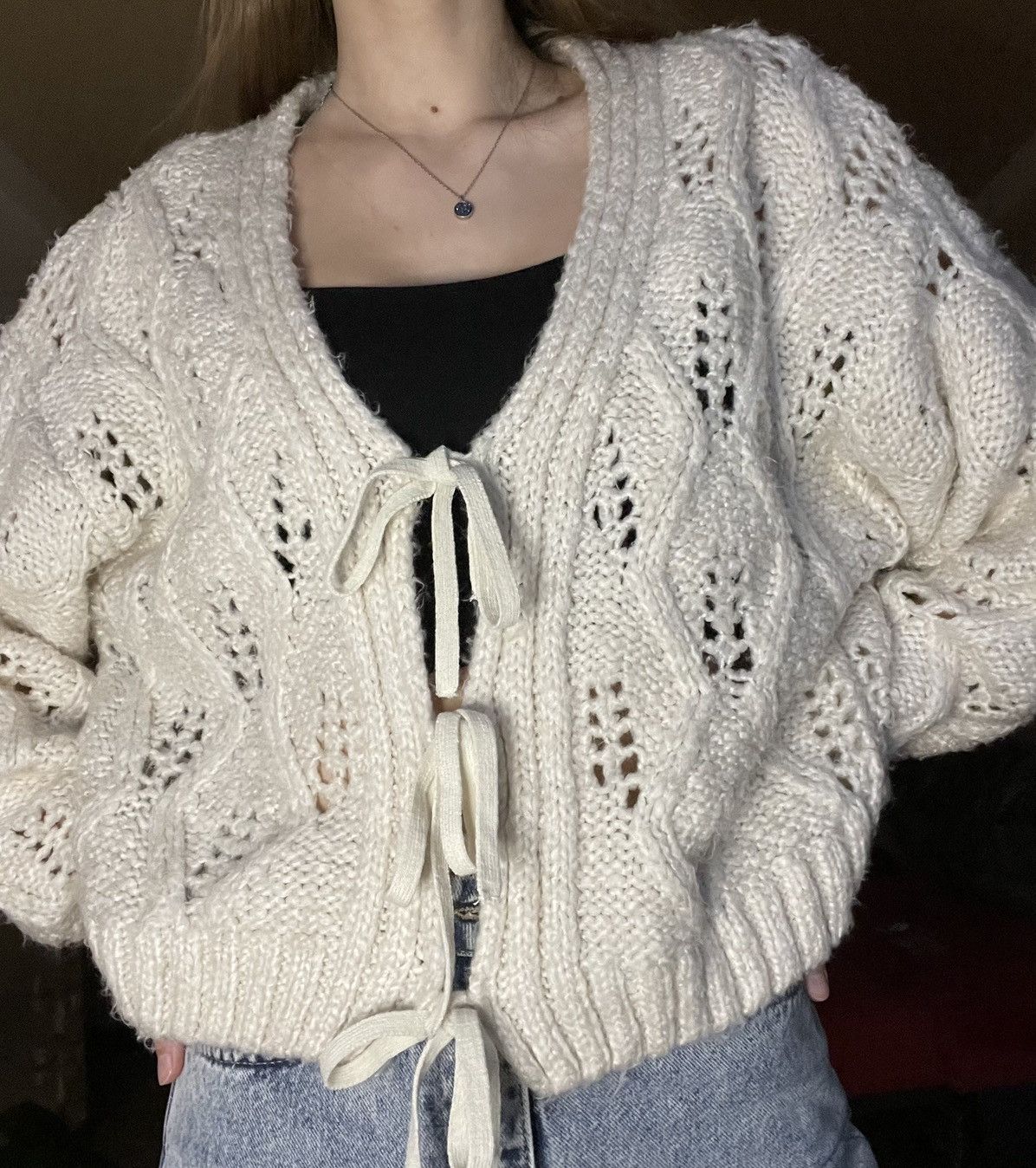 Vintage knitted sweater Size ONE SIZE - 3 Thumbnail