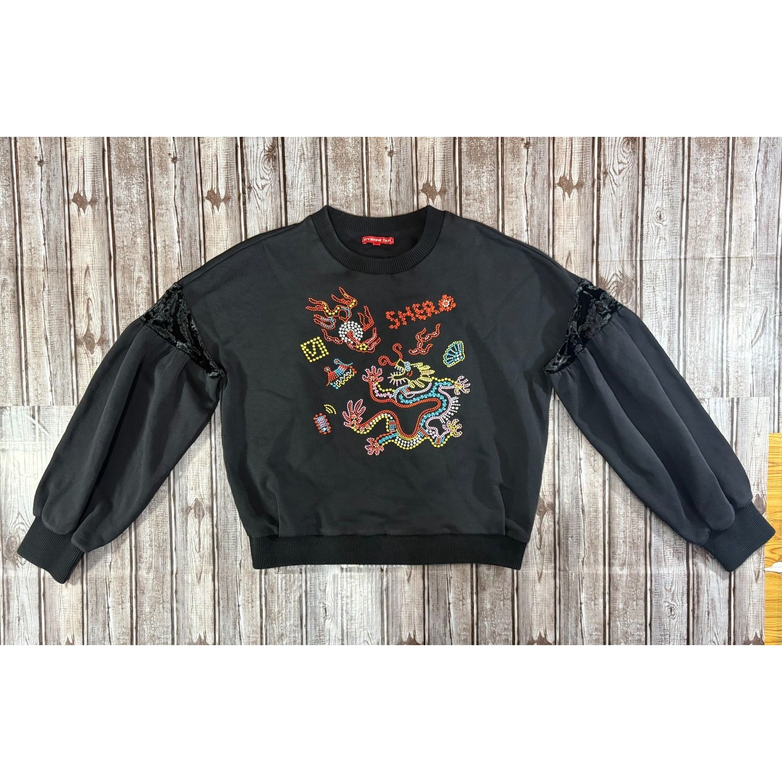 Vivienne Tam VIVIENNE TAM cotton blend dragon embroidered sweater color b Size M / US 6-8 / IT 42-44 - 1 Thumbnail
