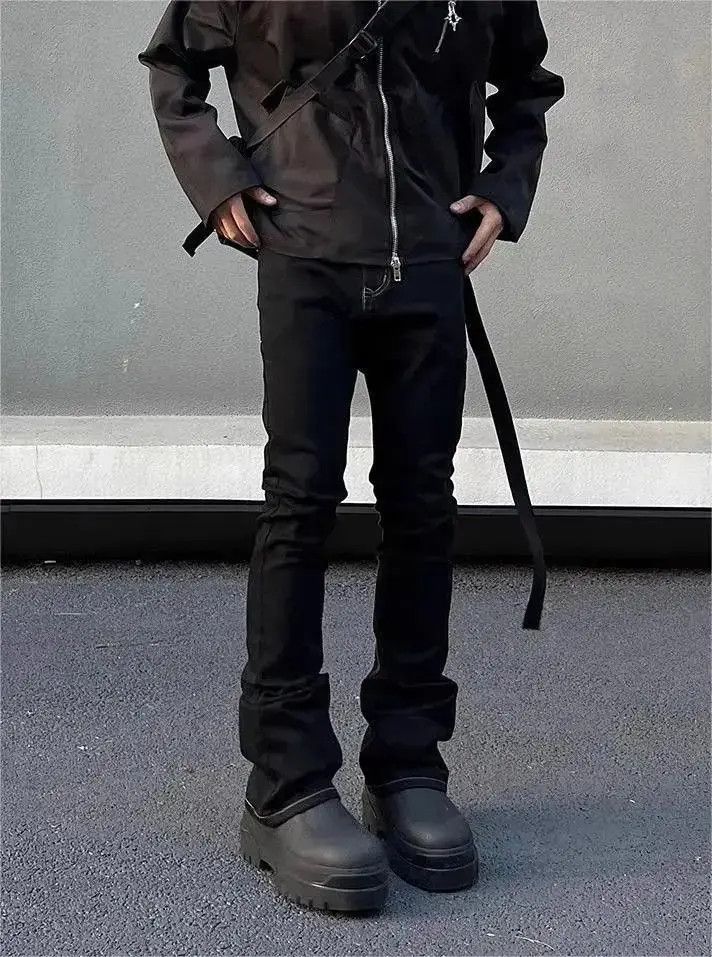 Japanese Brand Black micro flared slim fit jeans Size US 30 / EU 46 - 2 Thumbnail