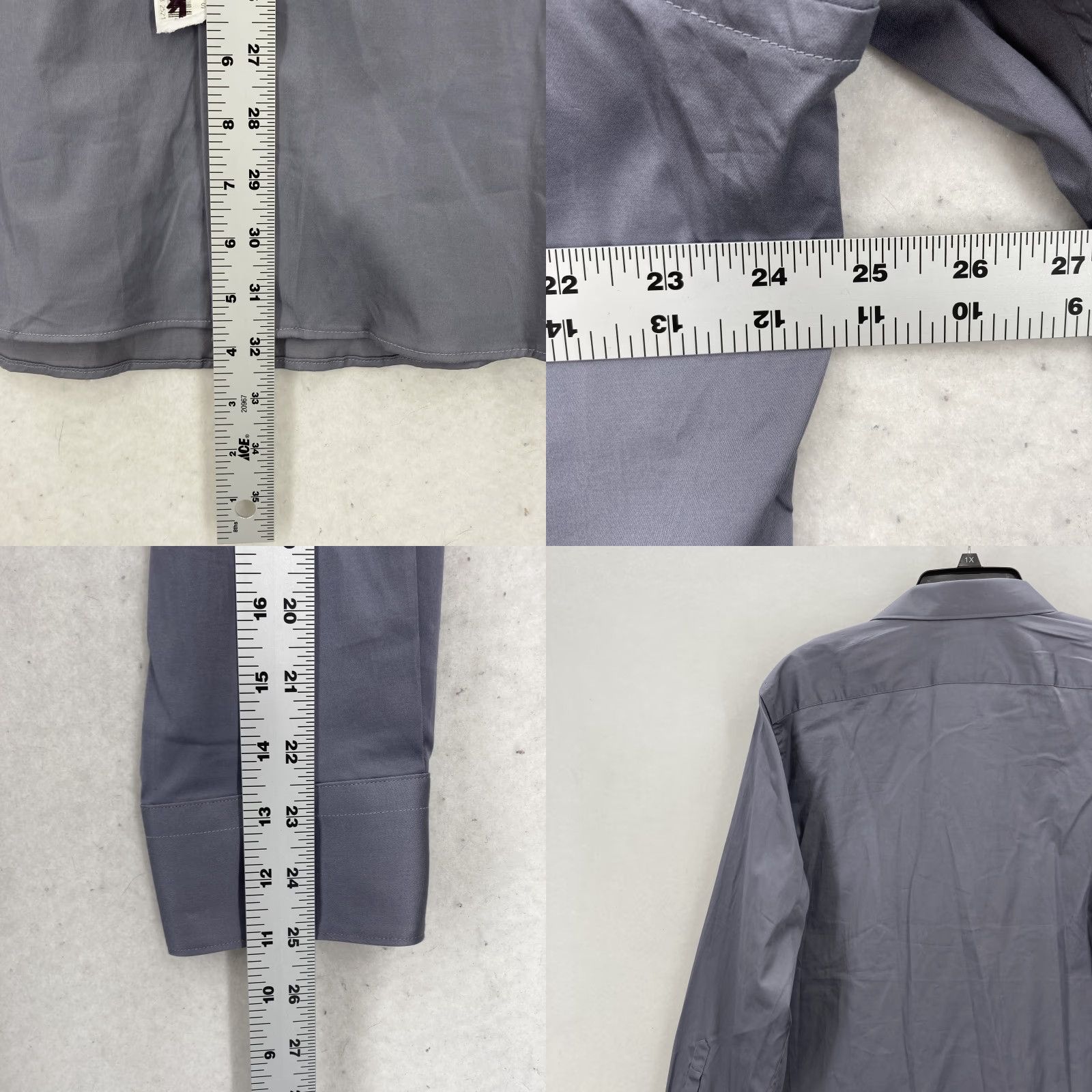 Marcs Marc Anthony Shirt Mens 17.5 Slim Fit Silver Gray Button Up Long Sleeve Dress Shirt Size 48R - 8 Thumbnail