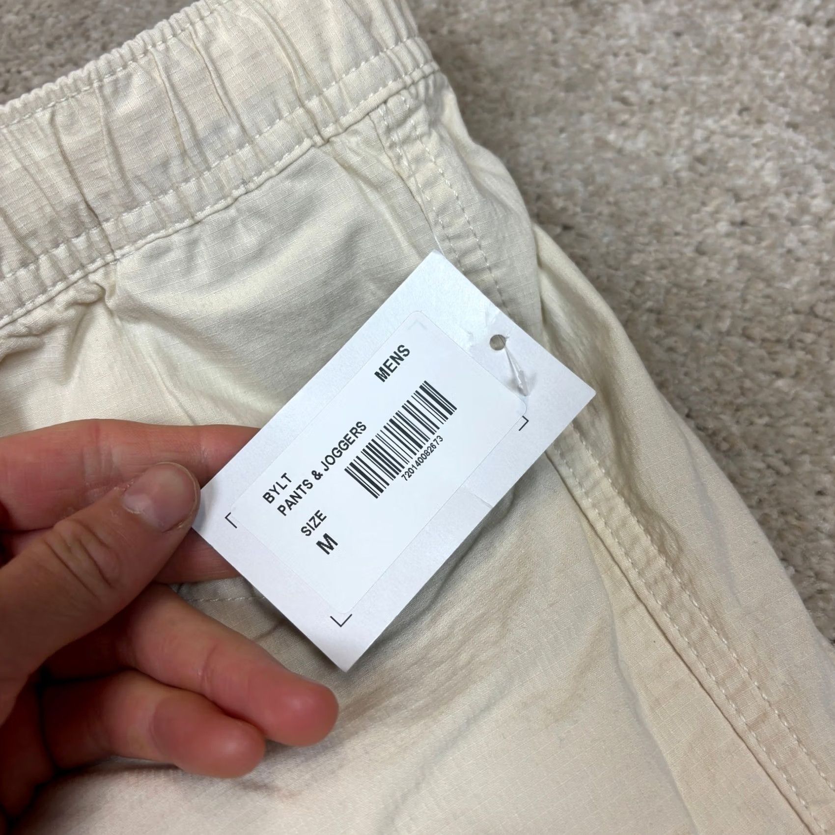 Vintage BYLT Weekender Ripstop Drawstring Pants Men's Medium Minimalist Casual Cream Size US 31 - 6 Thumbnail