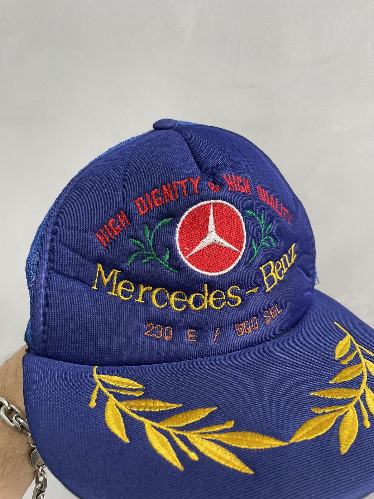 Mercedes-Benz VINTAGE RARE RETRO BLUE MERCEDES BENZ HYPE CAP HAT Y2K Size ONE SIZE - 3 Thumbnail