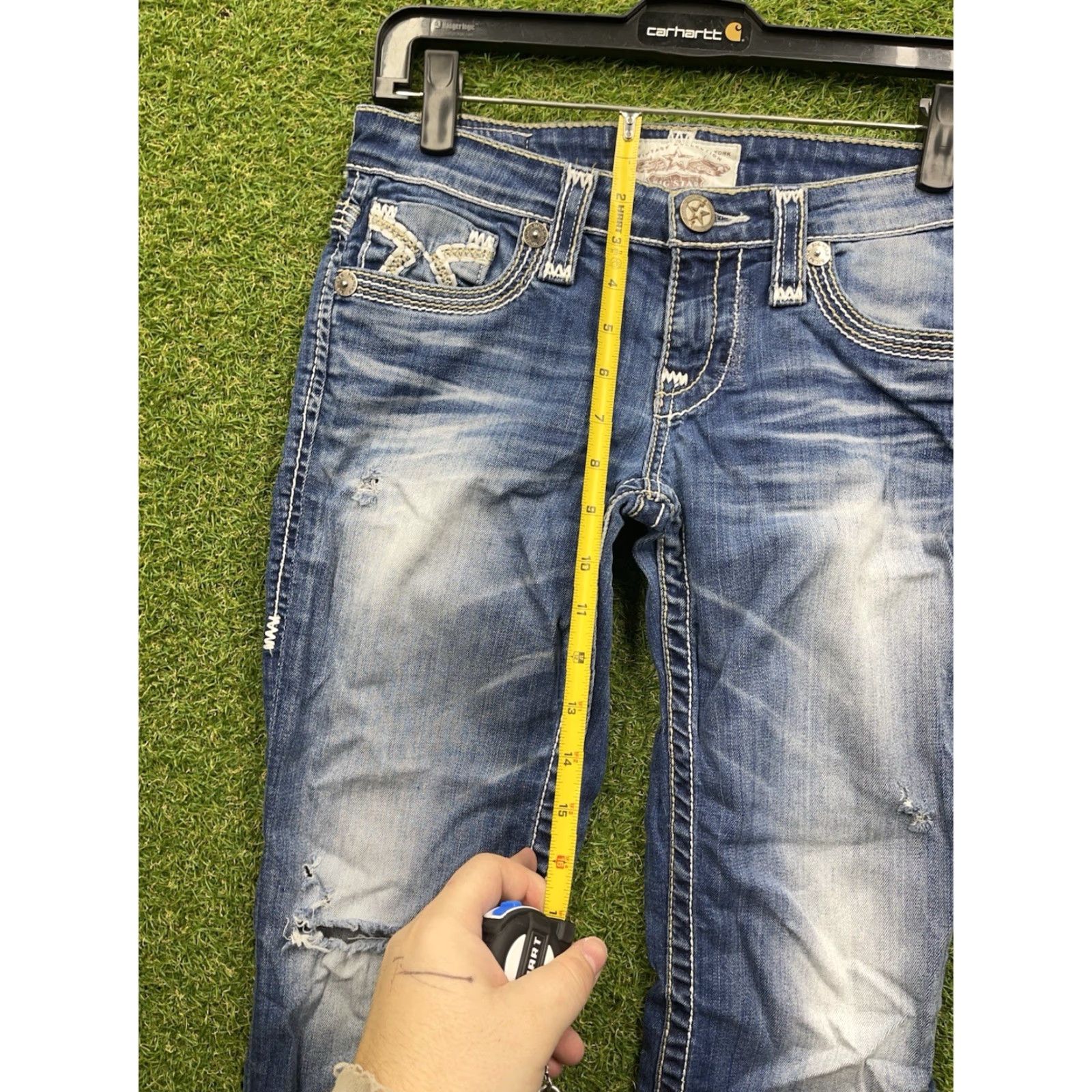 Denime BIG STAR Liv Bootcut Jeans Womens 26 Low Rise Medium Wash Denim 5-Pocket Stretch Jeans Blue 26x24 Womens Size 26" / US 2 / IT 38 - 6 Thumbnail