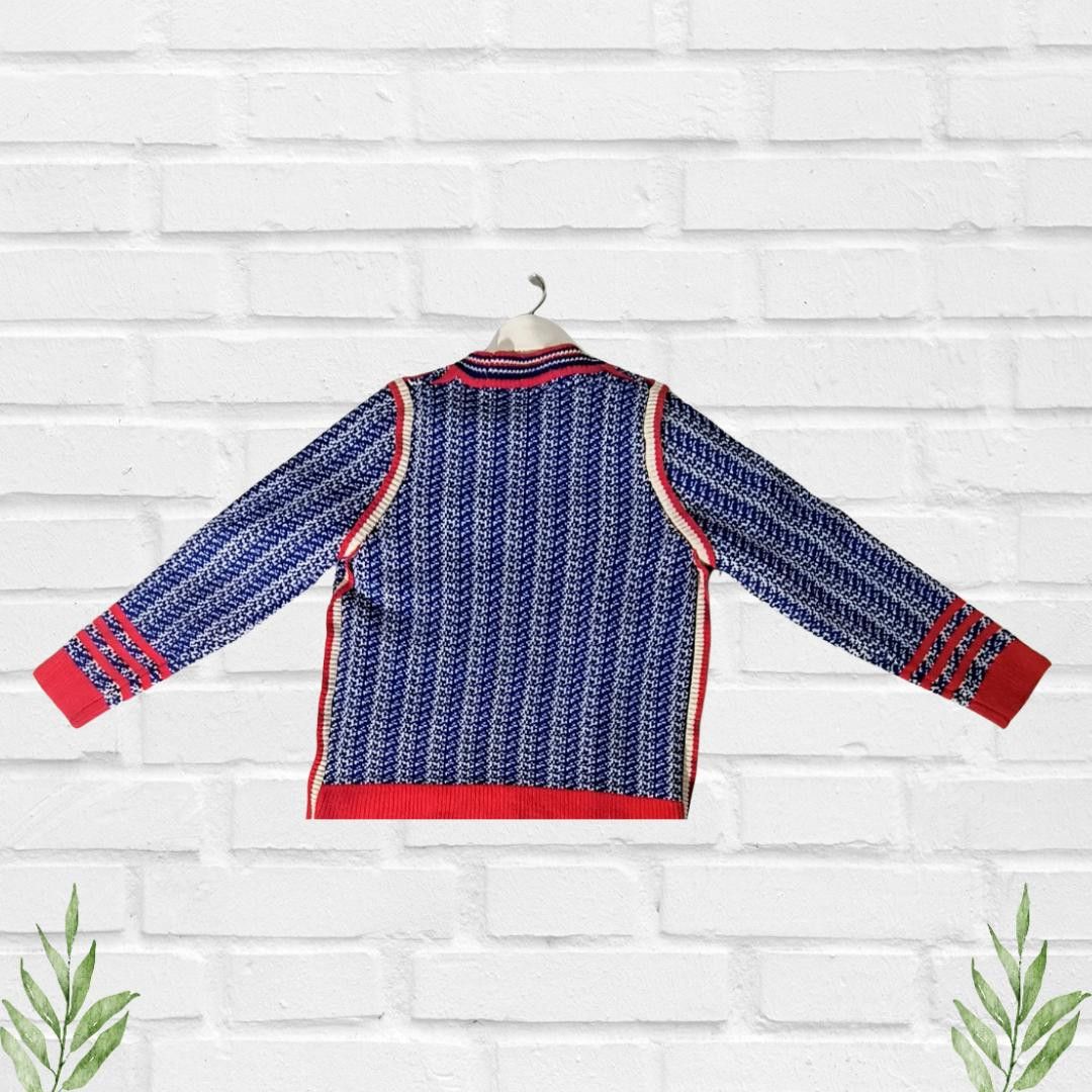Designer Vintage Lucca Couture Women's Blue Knit Sweater Size M Size M / US 6-8 / IT 42-44 - 7 Thumbnail