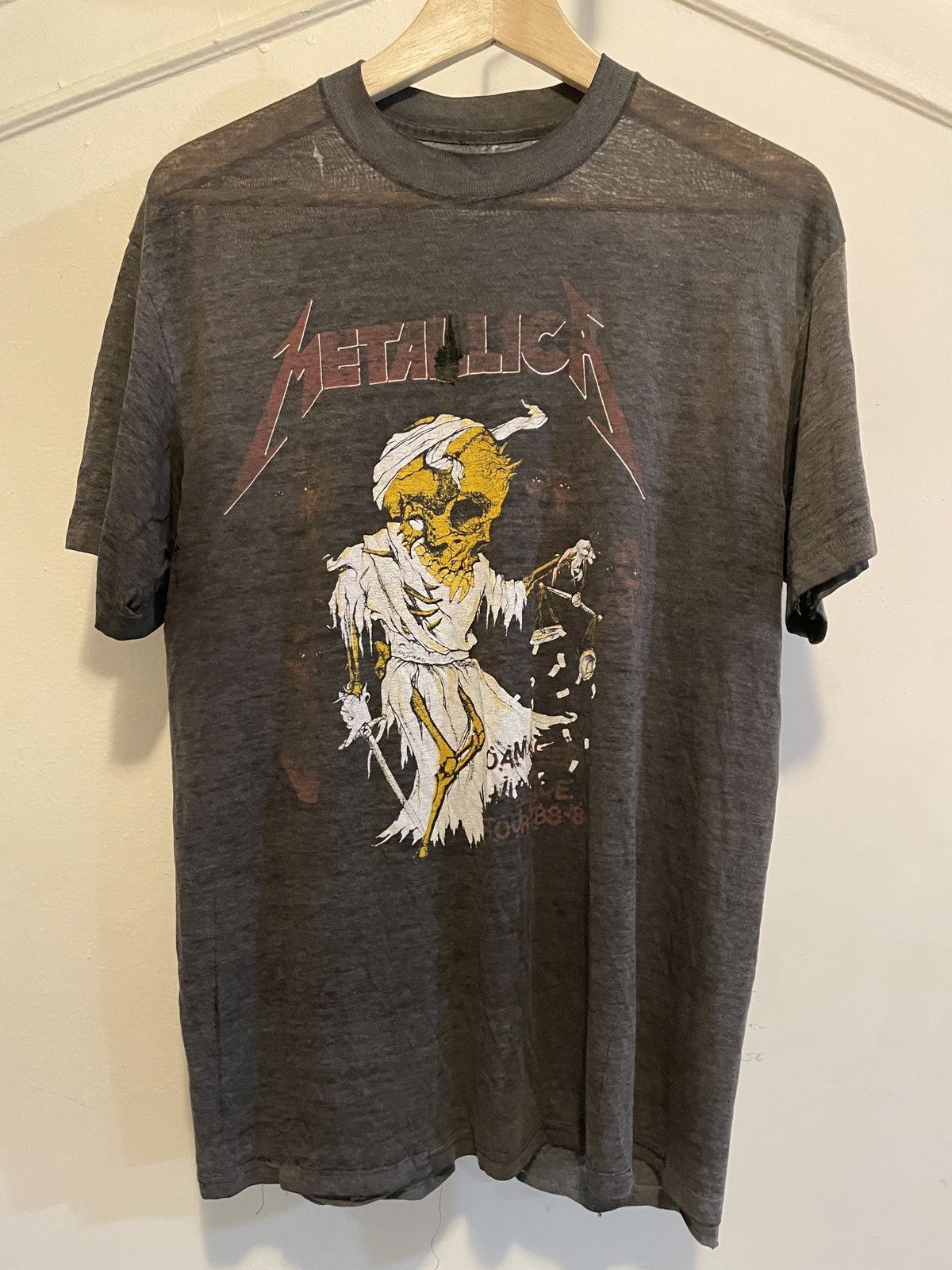 Band Tees Metallica Damaged Justice Tour Pushhead Shirt Sz M Size US M / EU 48-50 / 2 - 1 Thumbnail