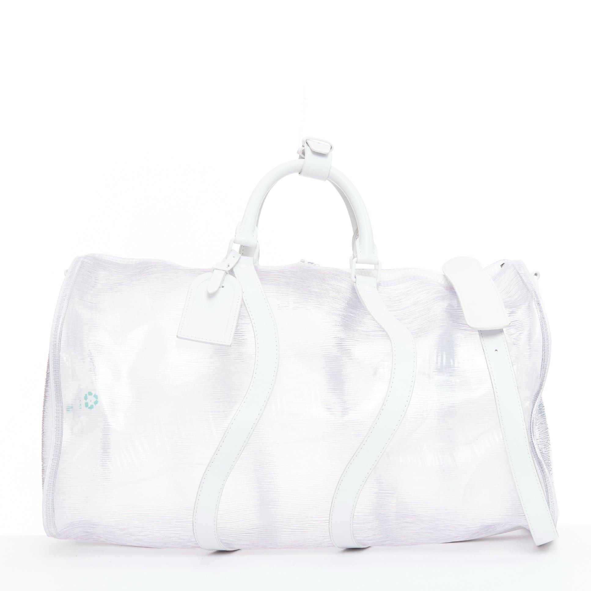 Louis Vuitton LOUIS VUITTON Virgil Abloh 2019 Keepall Bandouliere 50 white epi PVC leather trim travel bag Size ONE SIZE - 1 Thumbnail