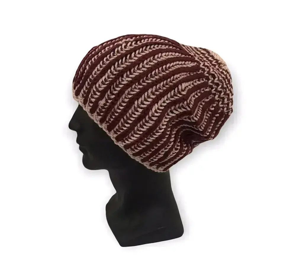 Japanese Brand Japanese Brand Stripe Knit Design Beanie Hat Size ONE SIZE - 1 Thumbnail