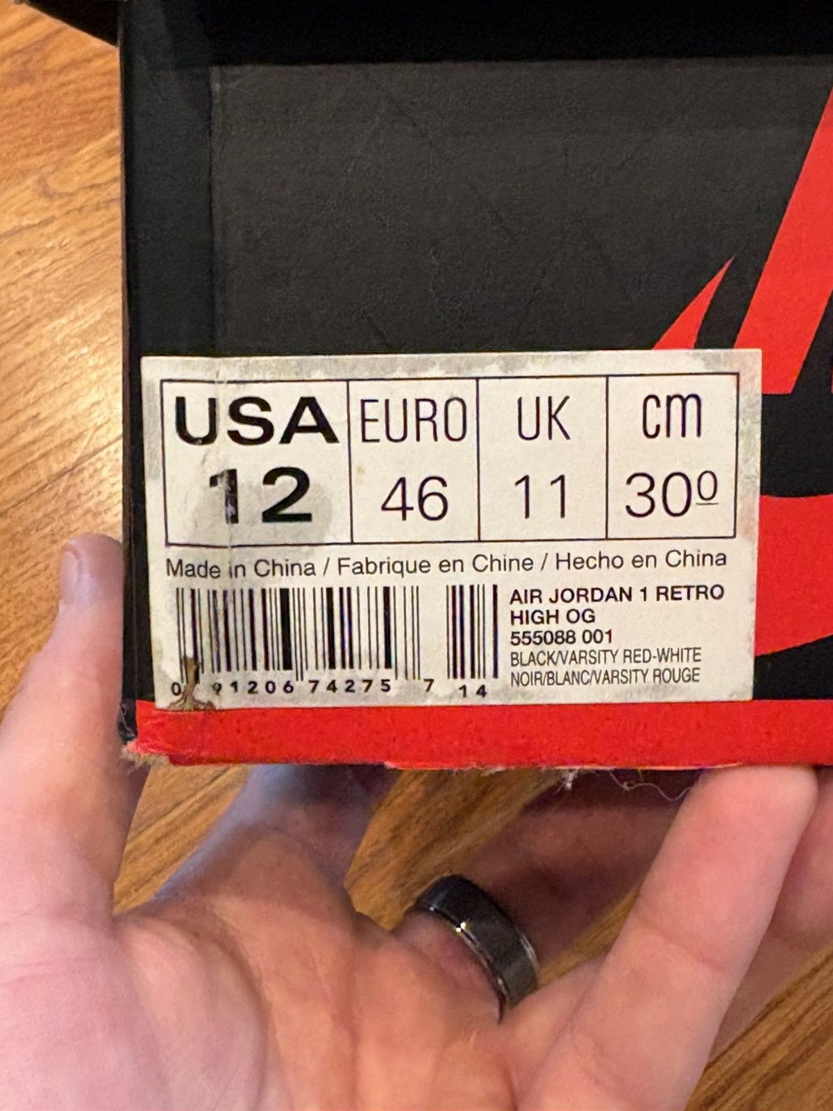 Nike Jordan 1 Banned/Bred 2016 Size US 12 / EU 45 - 20 Thumbnail