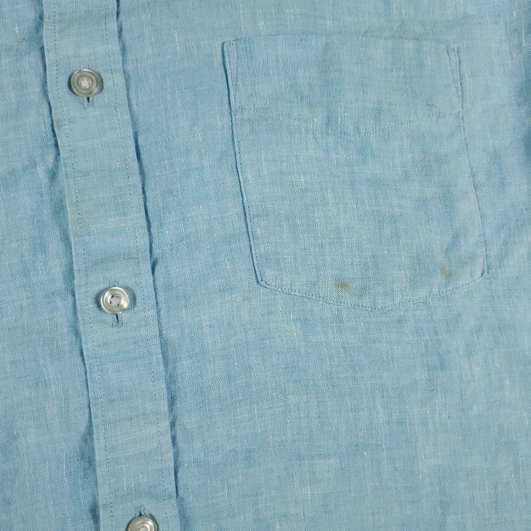 UNTUCKit UNTUCKit Casual Button-Up Shirt Mens XL Blue Linen Long Sleeve Regular Fit Size US XL / EU 56 / 4 - 3 Thumbnail