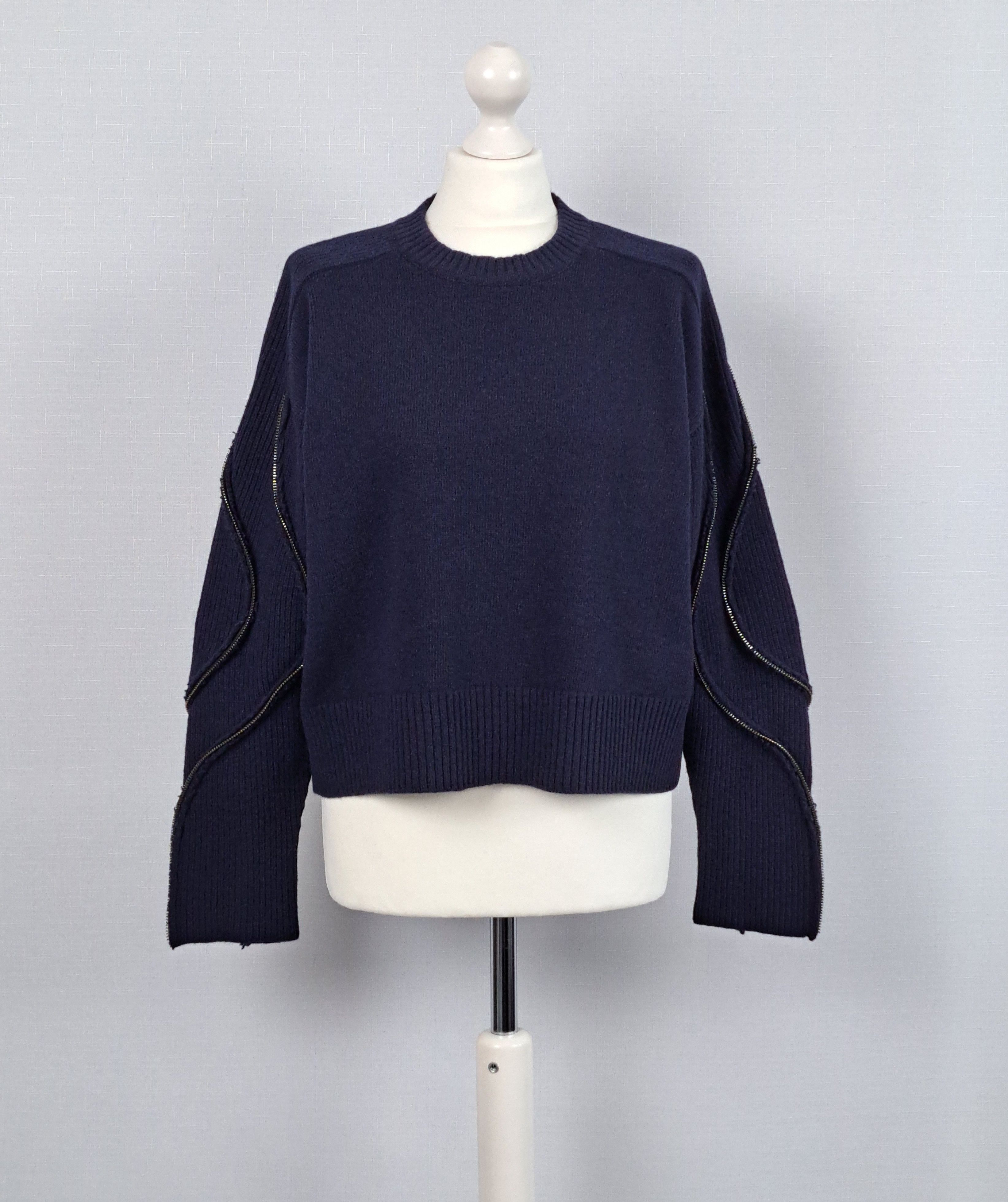 Iceberg ICEBERG decorative zippers on the sleeves wool sweater Size S / US 4 / IT 40 - 3 Thumbnail