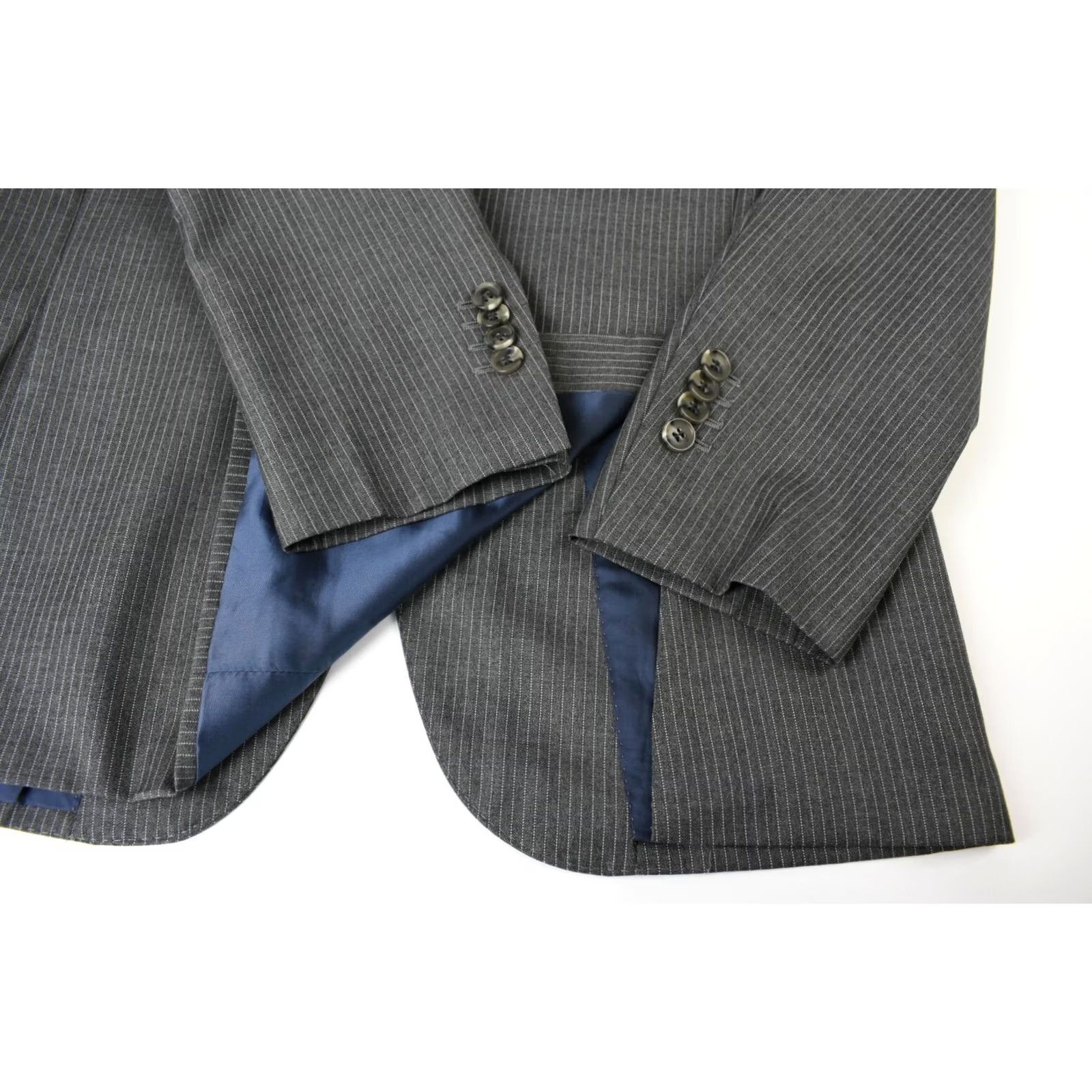 Suitsupply SUITSUPPLY Napoli Blazer Men UK 36 Single Breasted Lined Button Grey Pinstriped Jacket Size 36R - 5 Thumbnail