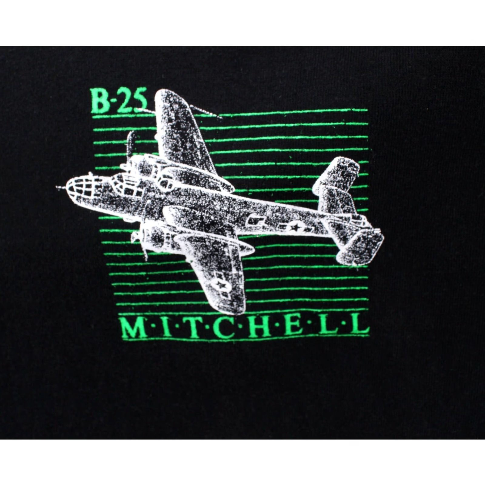 Vintage Liberty Men's VTG 80s B-25 Mitchell Bomber TShirt L Black Cotton Graphic Tee 1980s Airplane Mens Size US L / EU 52-54 / 3 - 5 Thumbnail