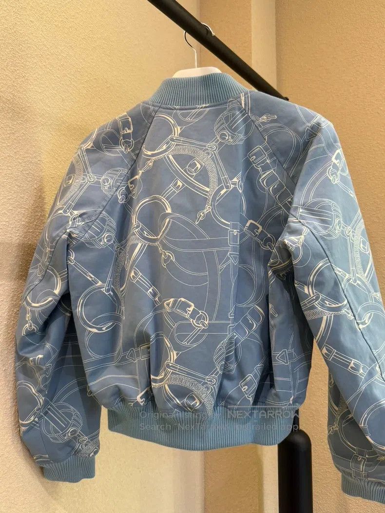 Hermes Hermes Women's Flight Jacket, Blue Size XXS / US 00 / IT 34 - 2 Thumbnail