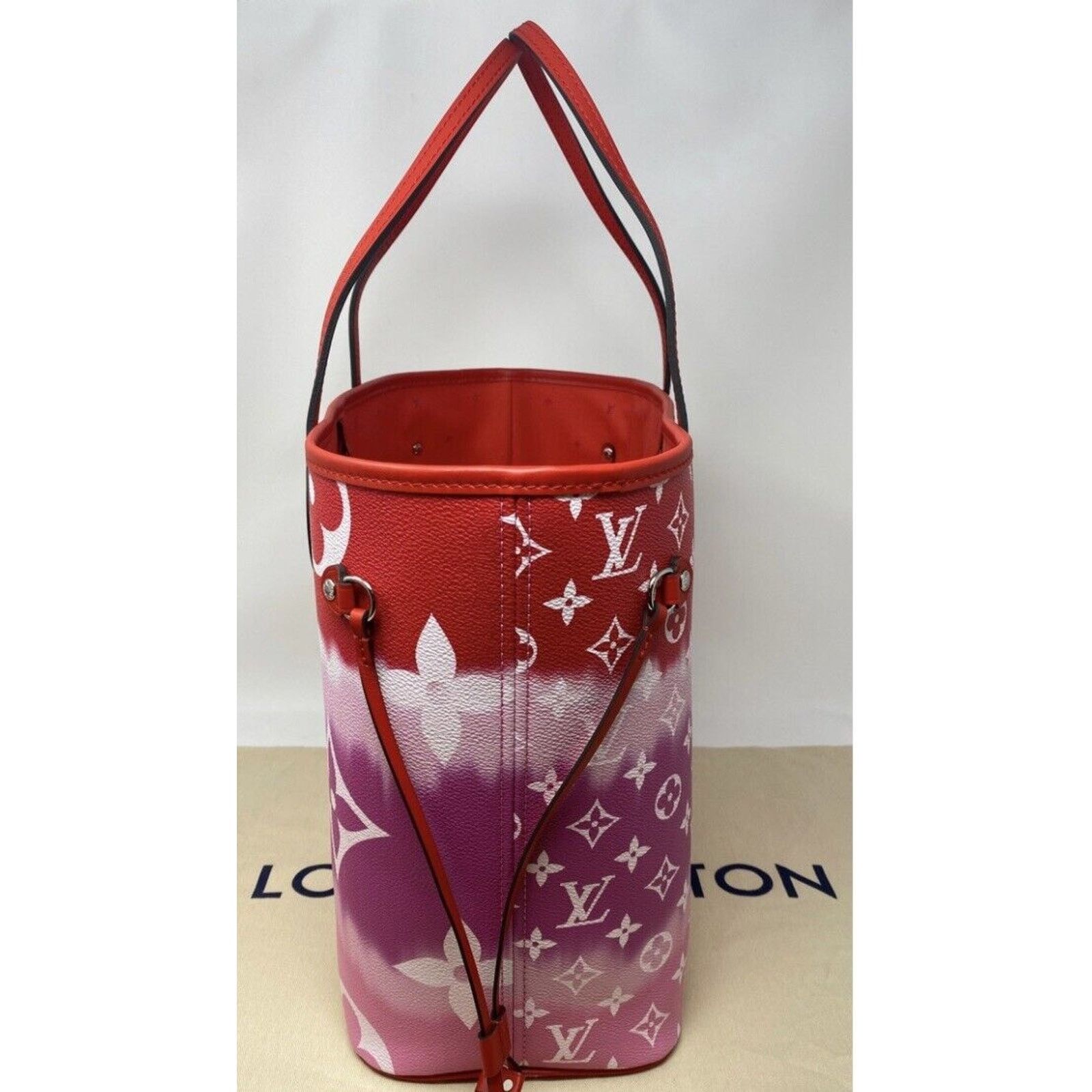 Louis Vuitton Louis Vuitton Neverfull Tote MM Pink/Red/White Canvas Size ONE SIZE - 7 Thumbnail