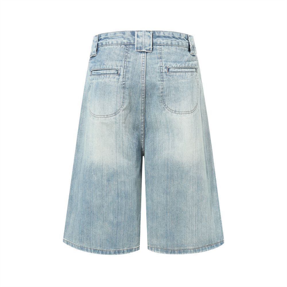 Japanese Brand American-style vintage-washed distressed denim shorts Size US 32 / EU 48 - 2 Thumbnail