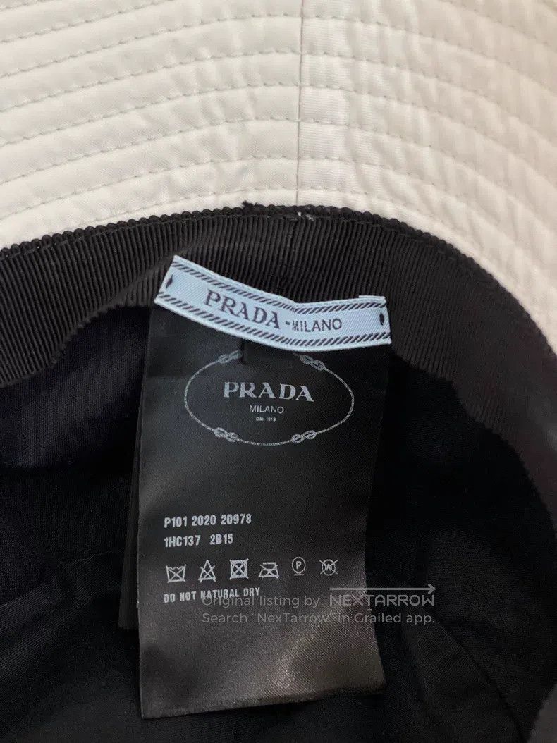 Prada Prada White fisherman's hat with triangles Size ONE SIZE - 4 Thumbnail