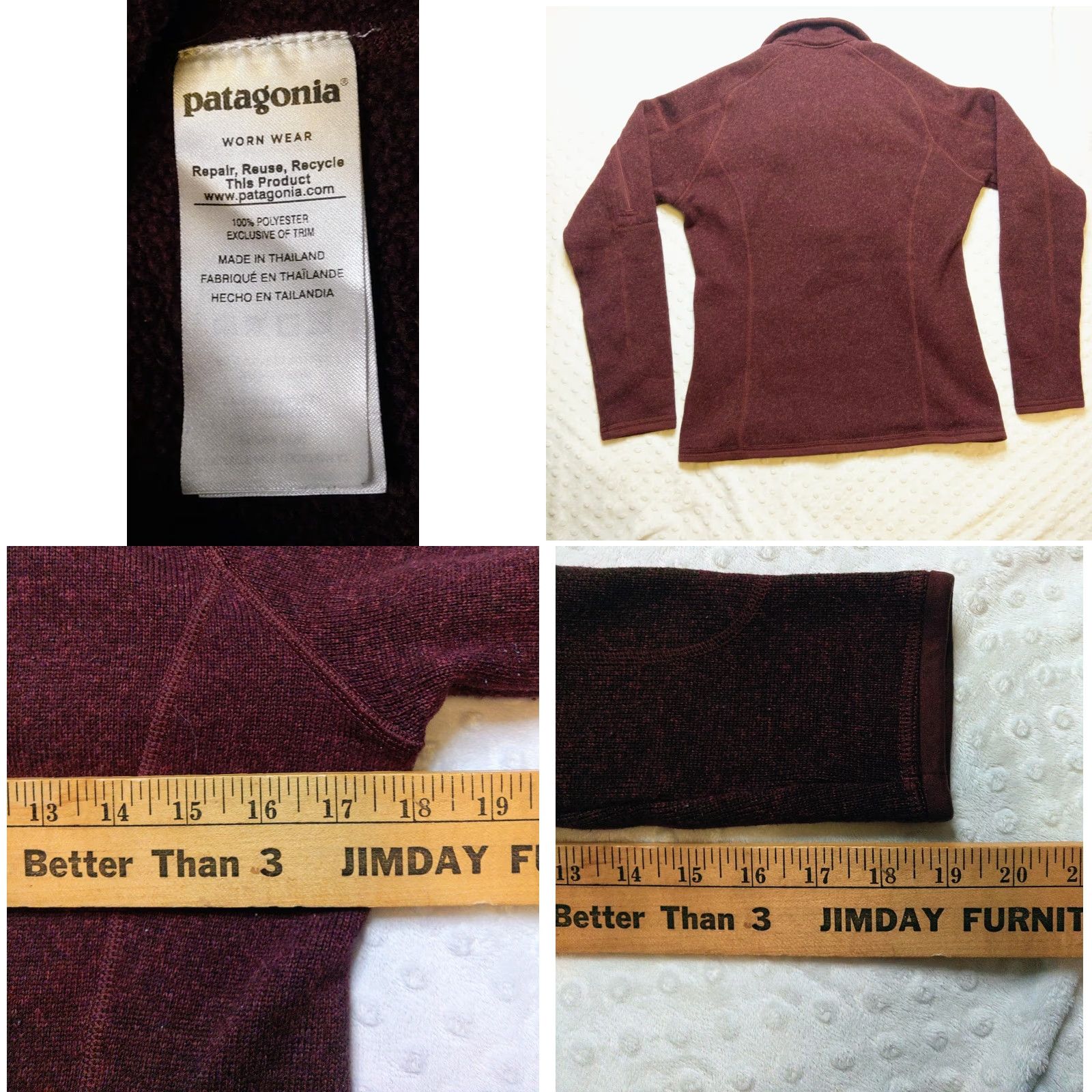 Patagonia Patagonia Better Sweater Quarter Zip Woman's Small Burgundy Size S / US 4 / IT 40 - 8 Thumbnail