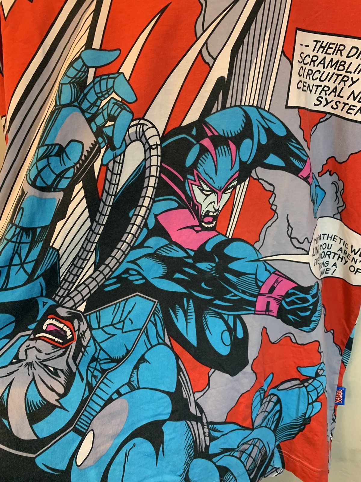 Marvel Comics × Vintage *RARE* Vintage Archangel vs Apocalypse Marvel Mega AOP Shirt Size US L / EU 52-54 / 3 - 4 Thumbnail