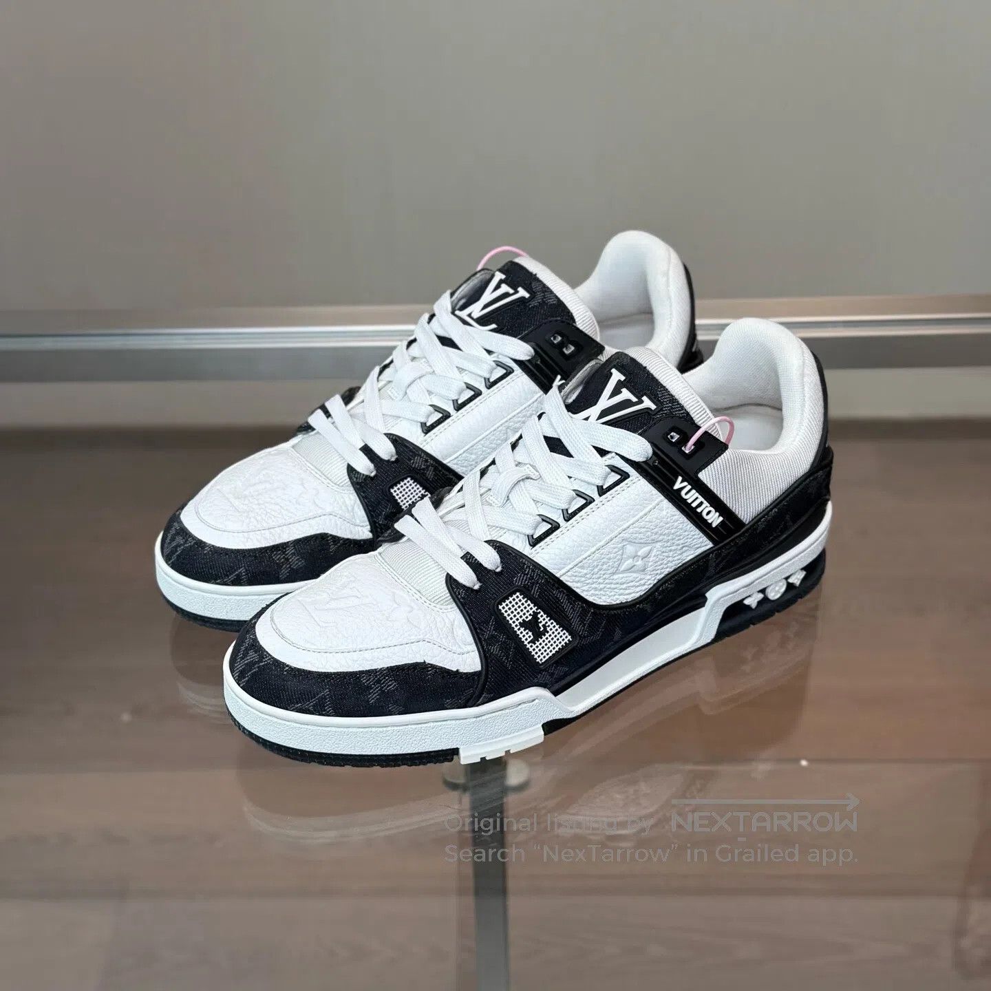 Louis Vuitton Louis Vuitton 24 black and white denim boardshoes Size US 8 / EU 41 - 1 Thumbnail