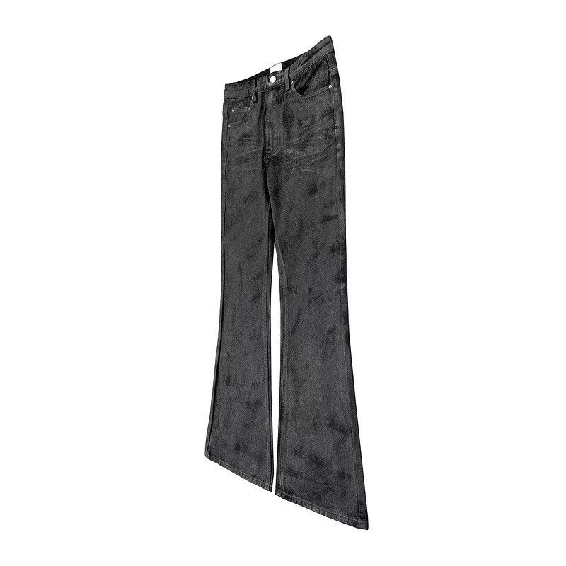 Japanese Brand × Jean High Street Wide Leg Black Micro Flare Jeans Size US 33 - 7 Thumbnail