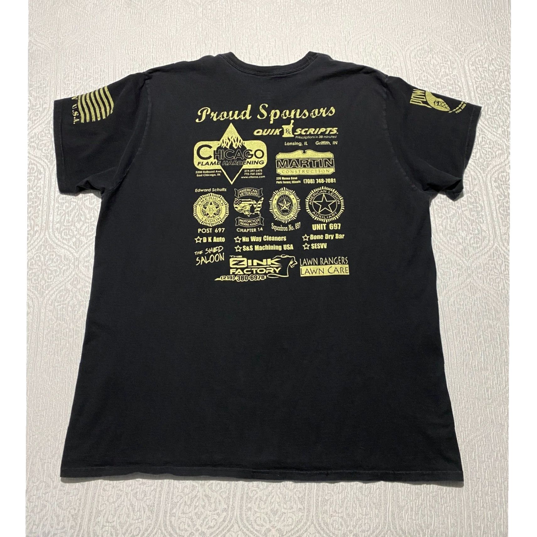 Hanes VINTAGE American Legion Riders Chapter 697 Lansing IL Motorcycle T-Shirt Black 2XL Size US XXL / EU 58 / 5 - 2 Thumbnail