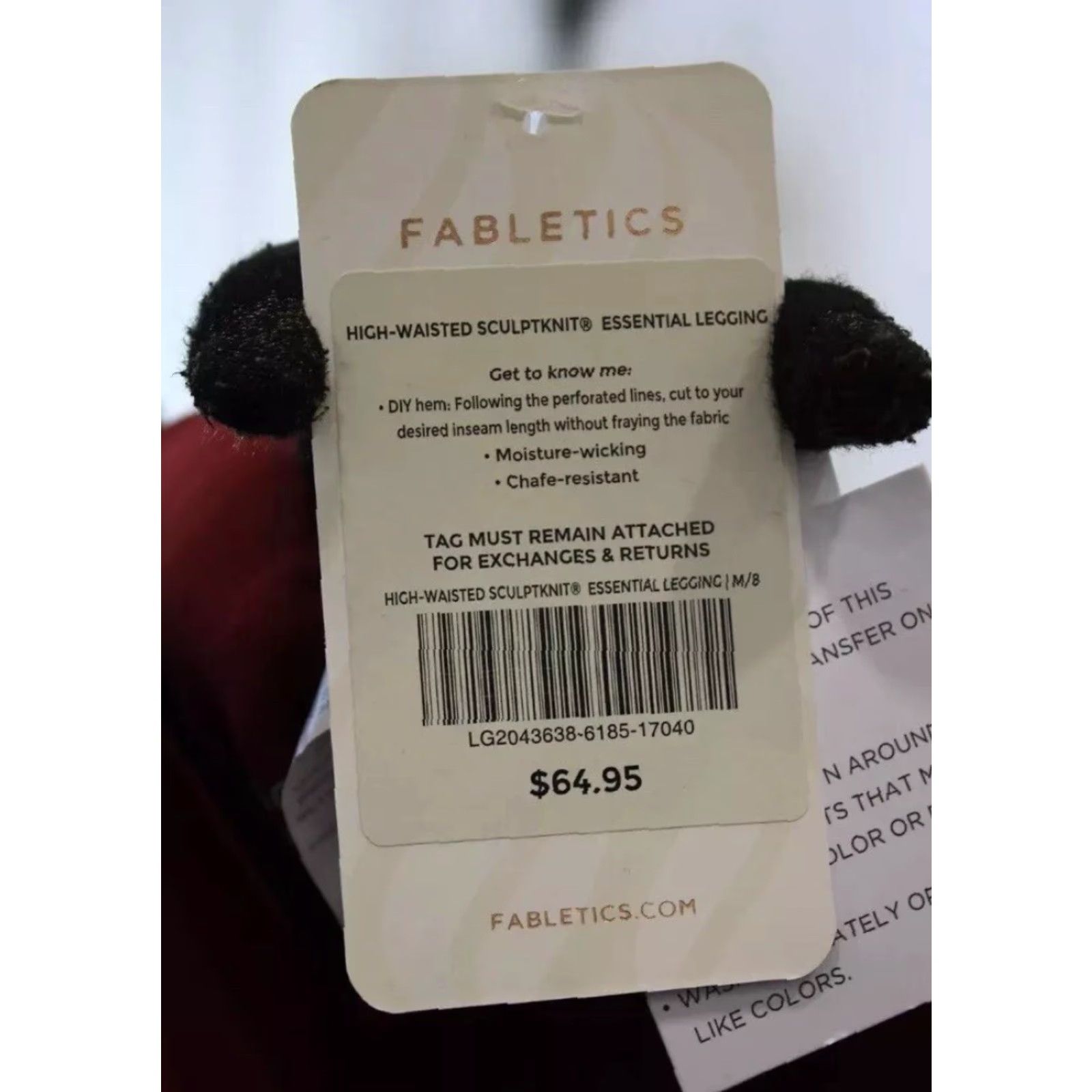 Fabletics NEW NWT Fabletics Wine Red High Sculptured Knit Yoga Leggings Size M Women Color Red Shoes? (Oops) Size 32" / US 10 / IT 46 - 3 Thumbnail