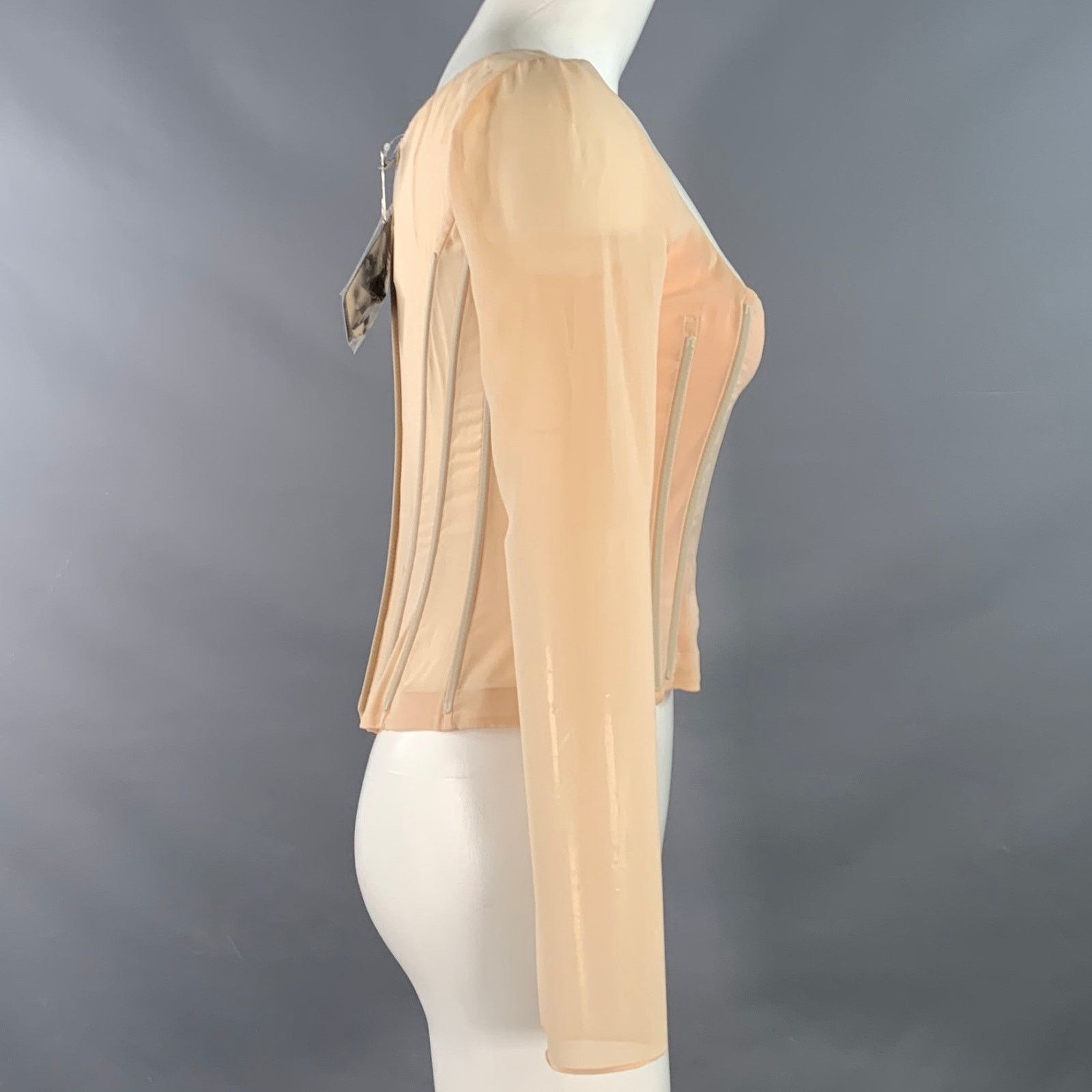 Dolce & Gabbana SS23 1997-98 Re-issue 6 Beige Silk Blend Corset Dress Top Size M / US 6-8 / IT 42-44 - 4 Thumbnail