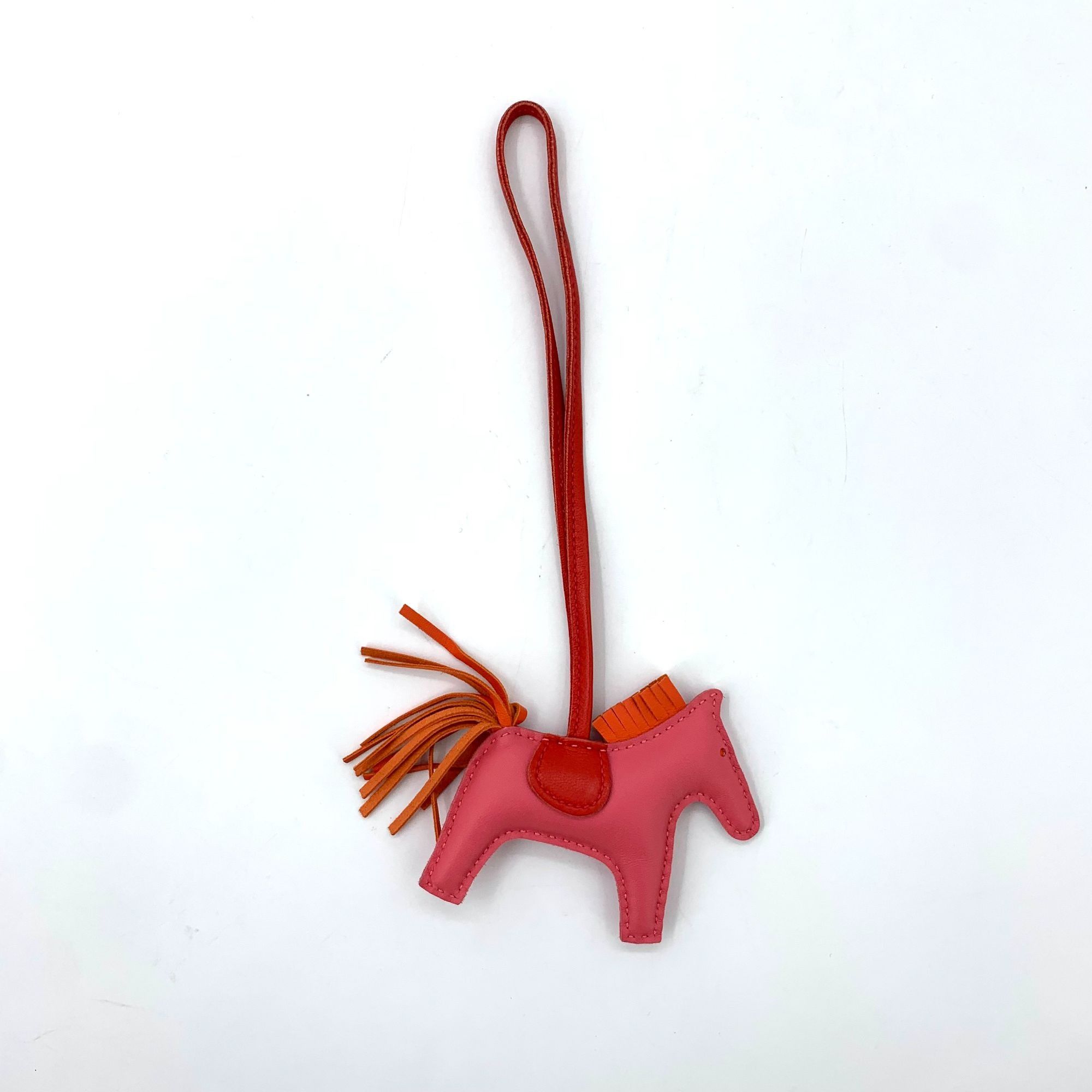 Hermes Hermès Rodeo MM Horse Bag Charm In Rose Azalée & Orange Swif Size ONE SIZE - 1 Thumbnail