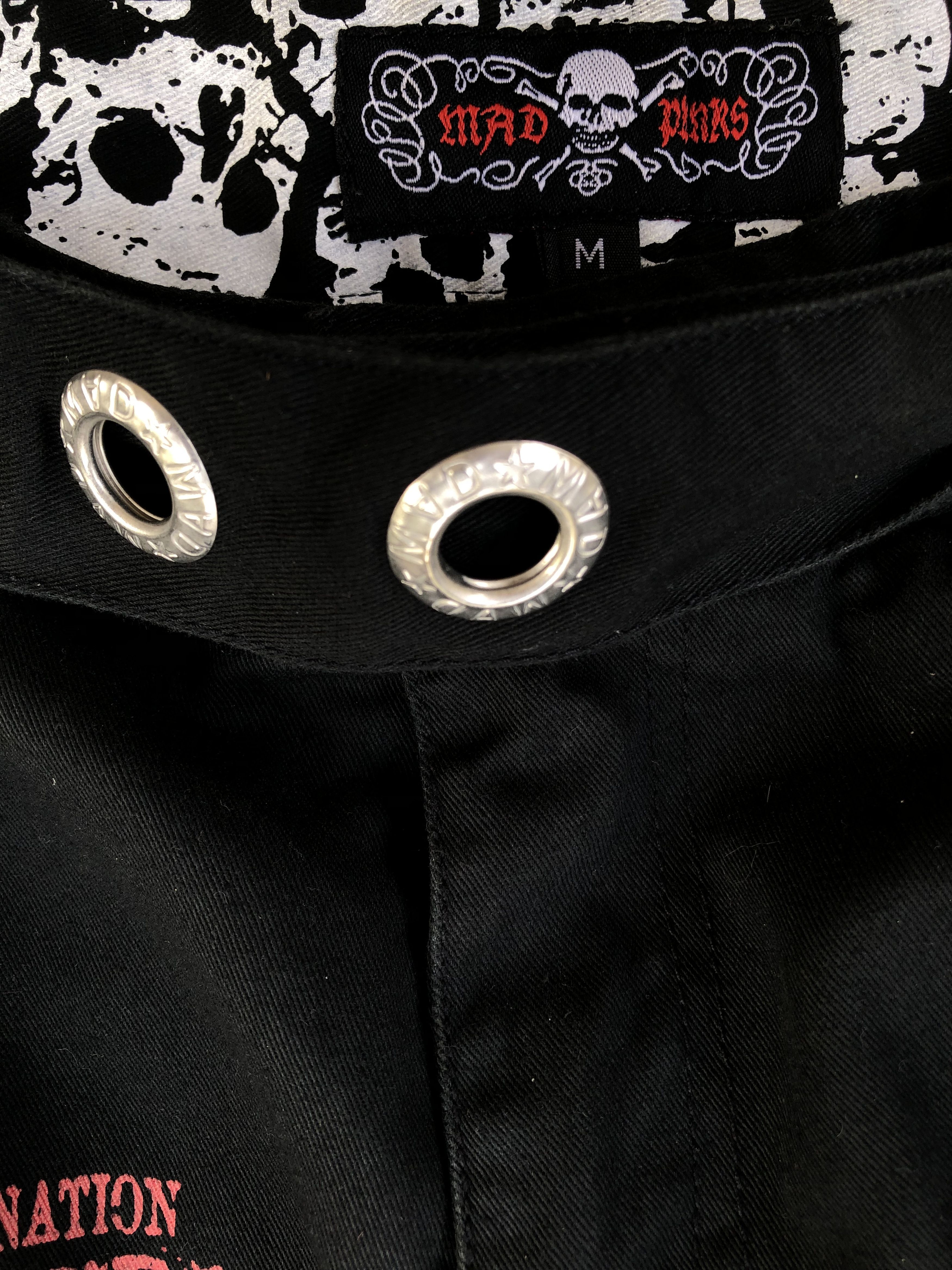 Japanese Brand Mad Girl MGB-50 Bondage Flare Pants Mad Punks Goth Punk Y2K Size 29" - 9 Thumbnail