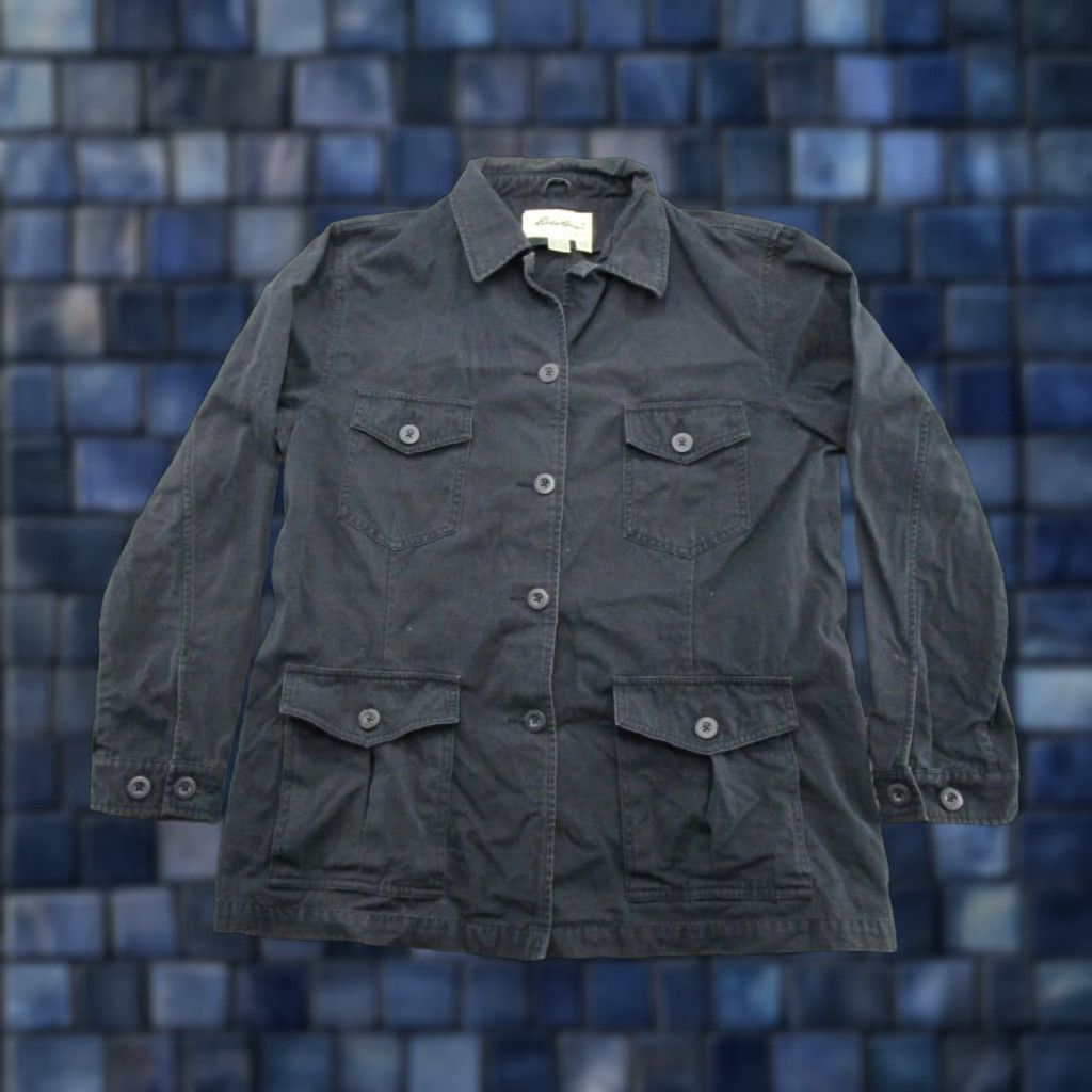 Eddie Bauer VINTAGE Eddie Bauer Jacket Black Canvas Button Up Women L Size Size L / US 10 / IT 46 - 1 Thumbnail