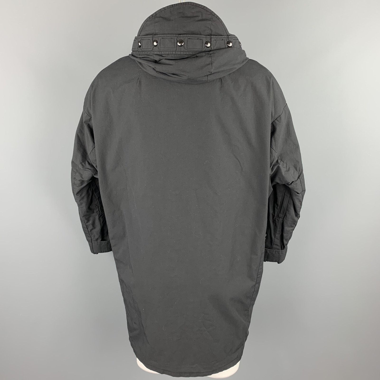 R13 XS Black Cotton / Nylon Zip & Snaps Oversized Hooded Coat Size US XS / EU 42 / 0 - 4 Thumbnail