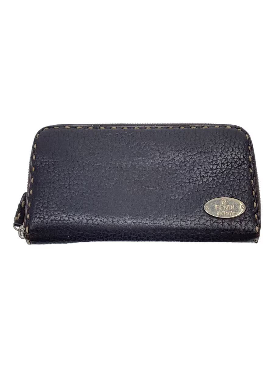 Fendi Fendi Selleria Leather Round Zipper Long Wallet Brown Size ONE SIZE - 1 Thumbnail