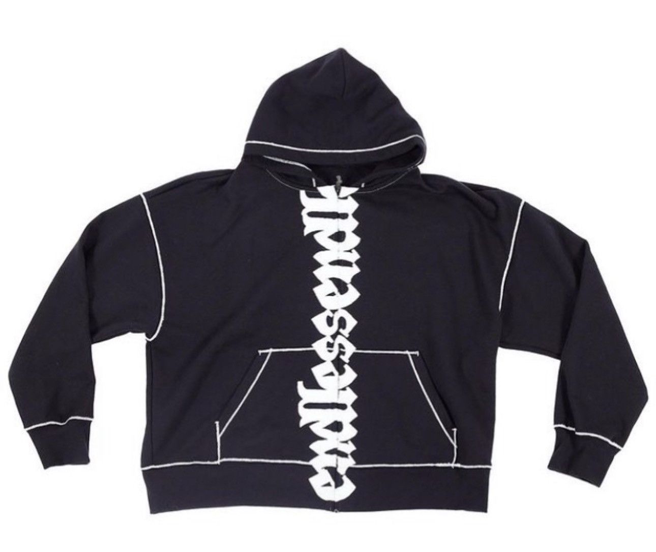 Pre-owned Endless X Vlone Endless Denim Zip Up Hoodie In Black 
