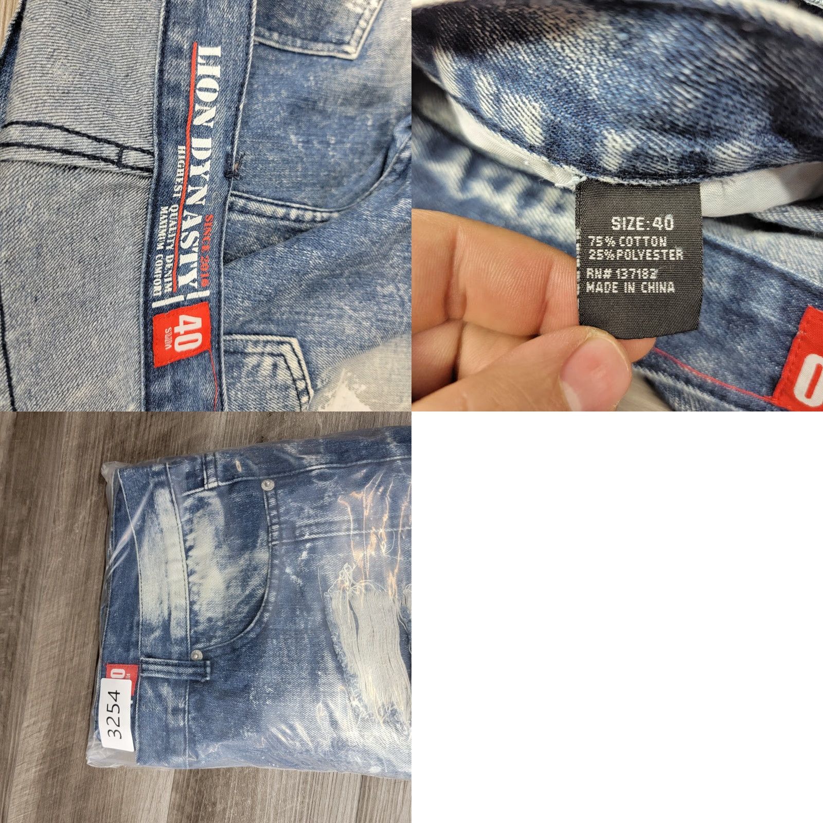 Vintage Lion Dynasty shorts Mens Size 40 Denim Light Wash Distressed Slim Bermuda Casual Jeans Blue 40 Mens Size US 40 / EU 56 - 9 Thumbnail