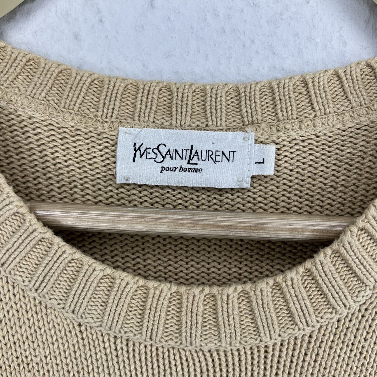 Yves Saint Laurent Yves Saint Laurent YSL Jumper Sweater Knitwear Beige Size US L / EU 52-54 / 3 - 4 Thumbnail